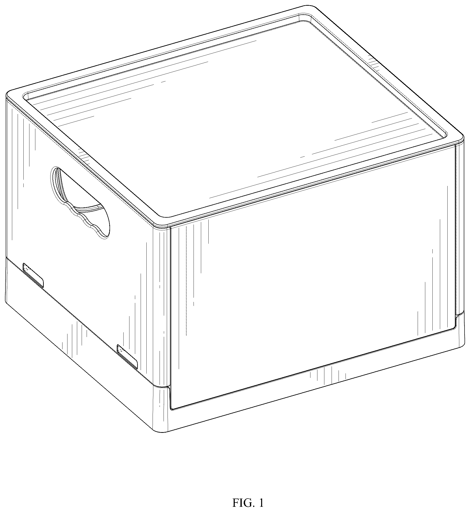 Patent USD1076444 Figure 1 – Foldable storage box