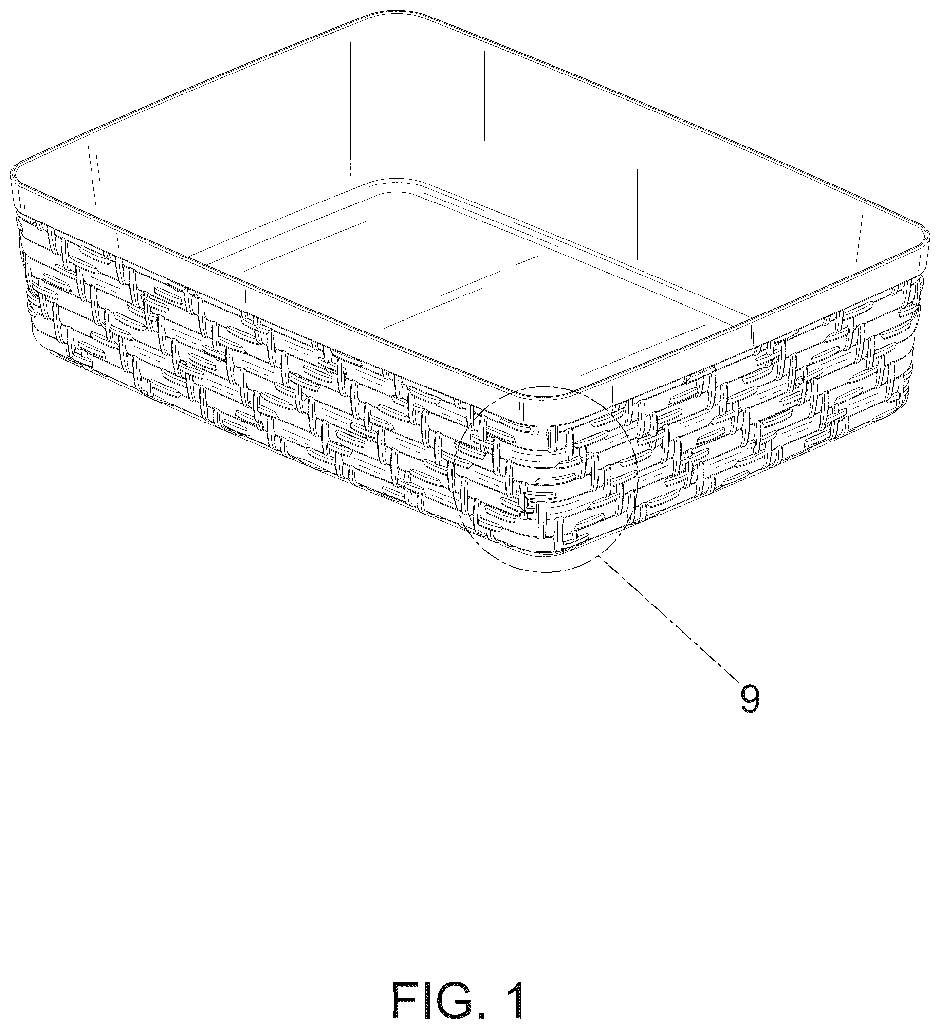 Patent USD1076446 Figure 1 – Storage basket