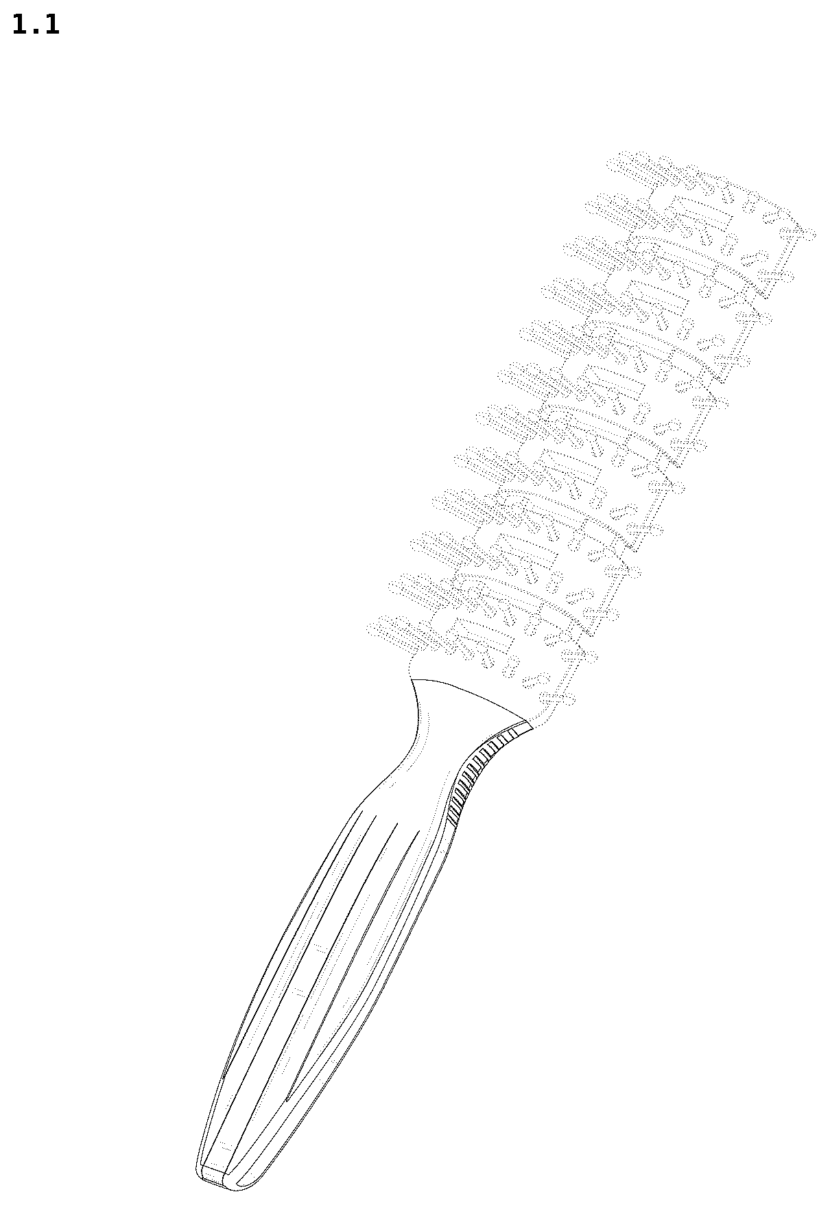 Patent USD1076454 — Hair brush — Figure 1