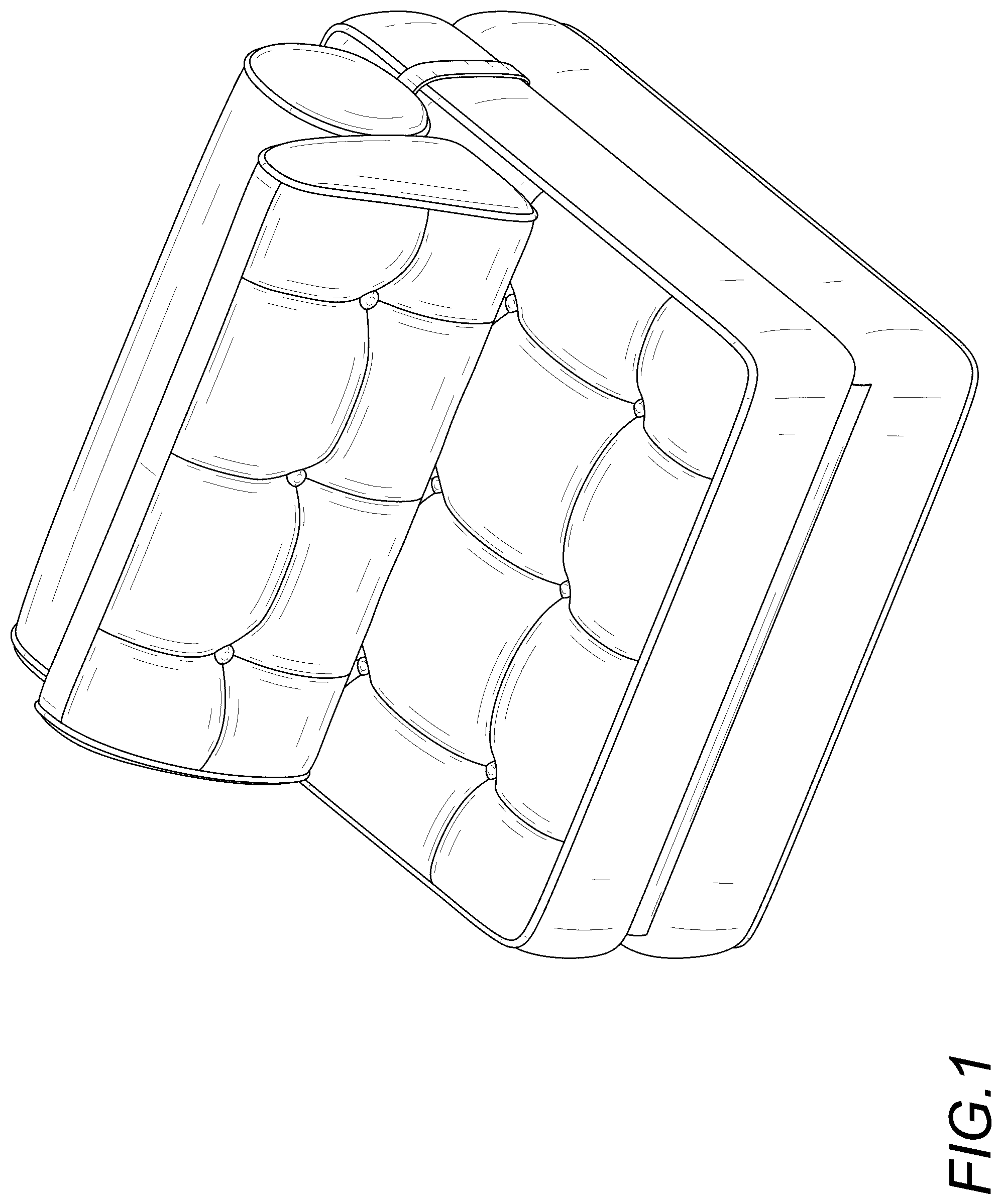 Patent USD1076470 — Tufted foldable sofa — Figure 1