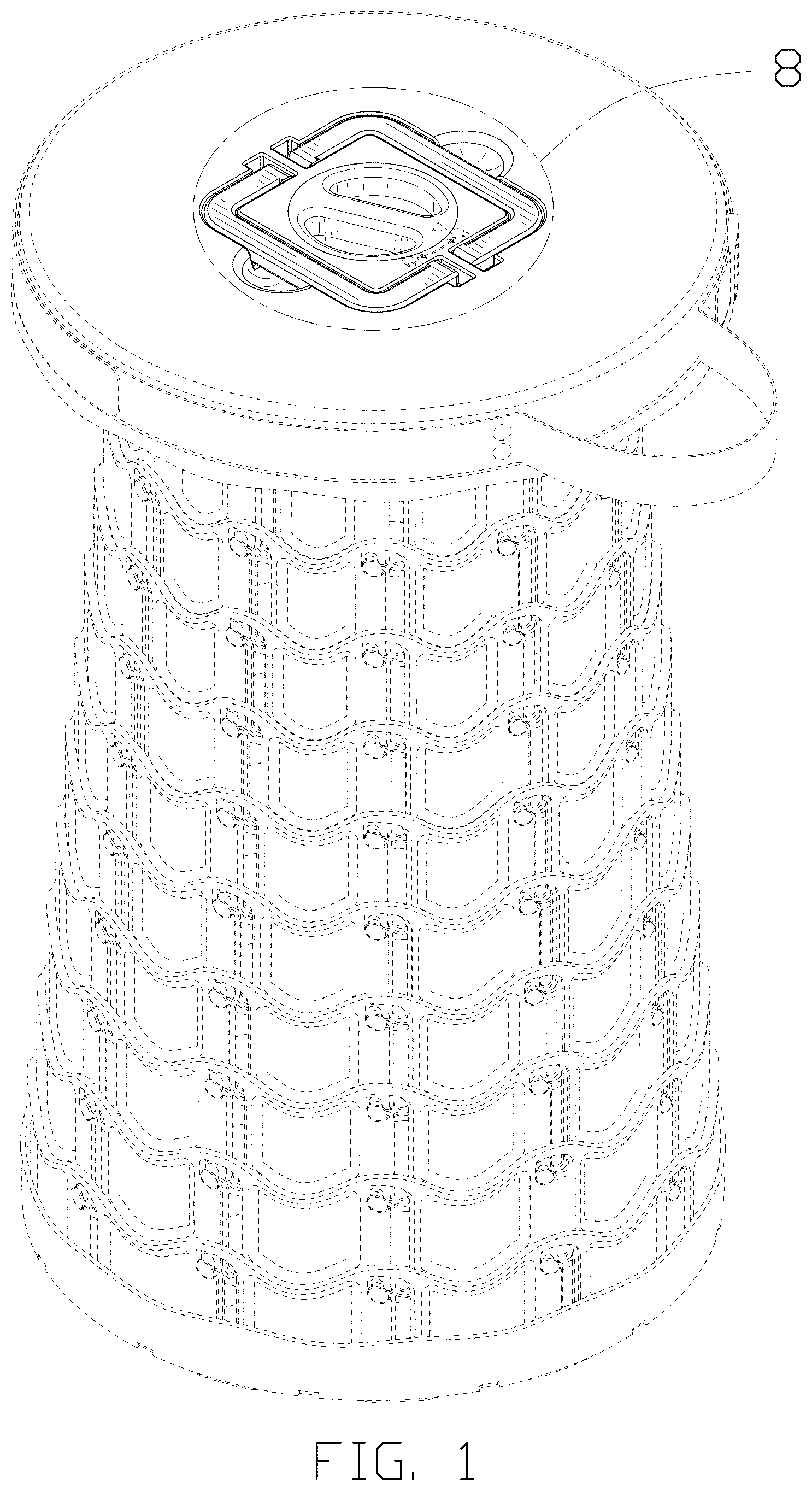 Patent USD1076475 Figure 1 – Folding stool