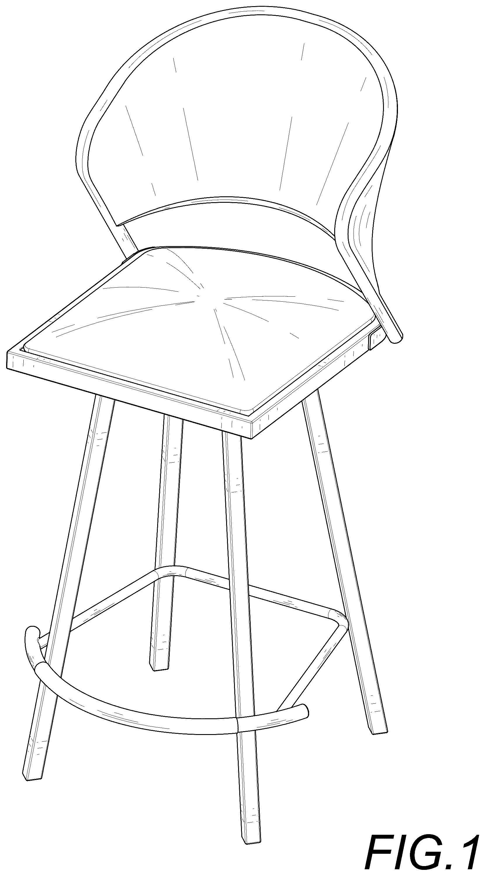 Patent USD1076480 — Outdoor swivel bar chair — Figure 1