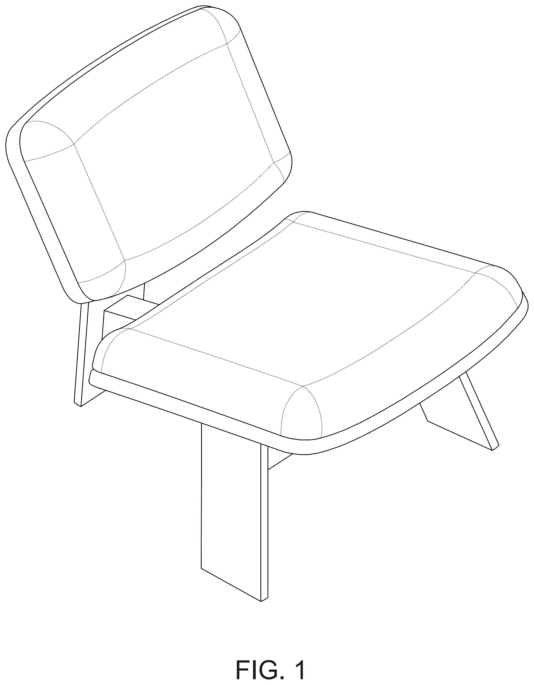 Patent USD1076483 Figure 1 – Chair