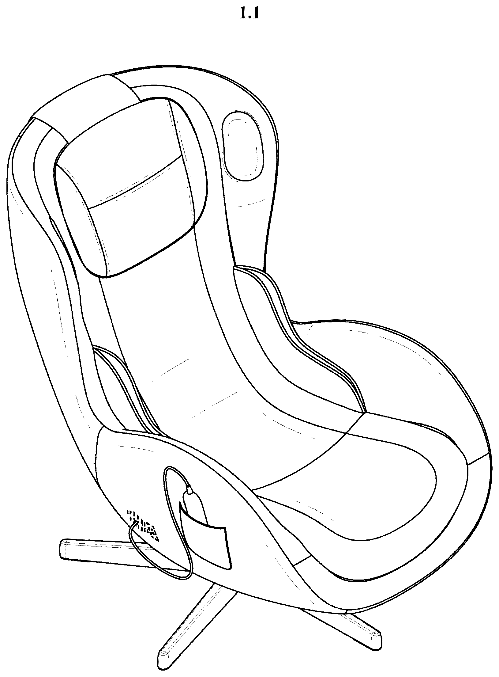 Patent USD1076488 — Massage armchair — Figure 1