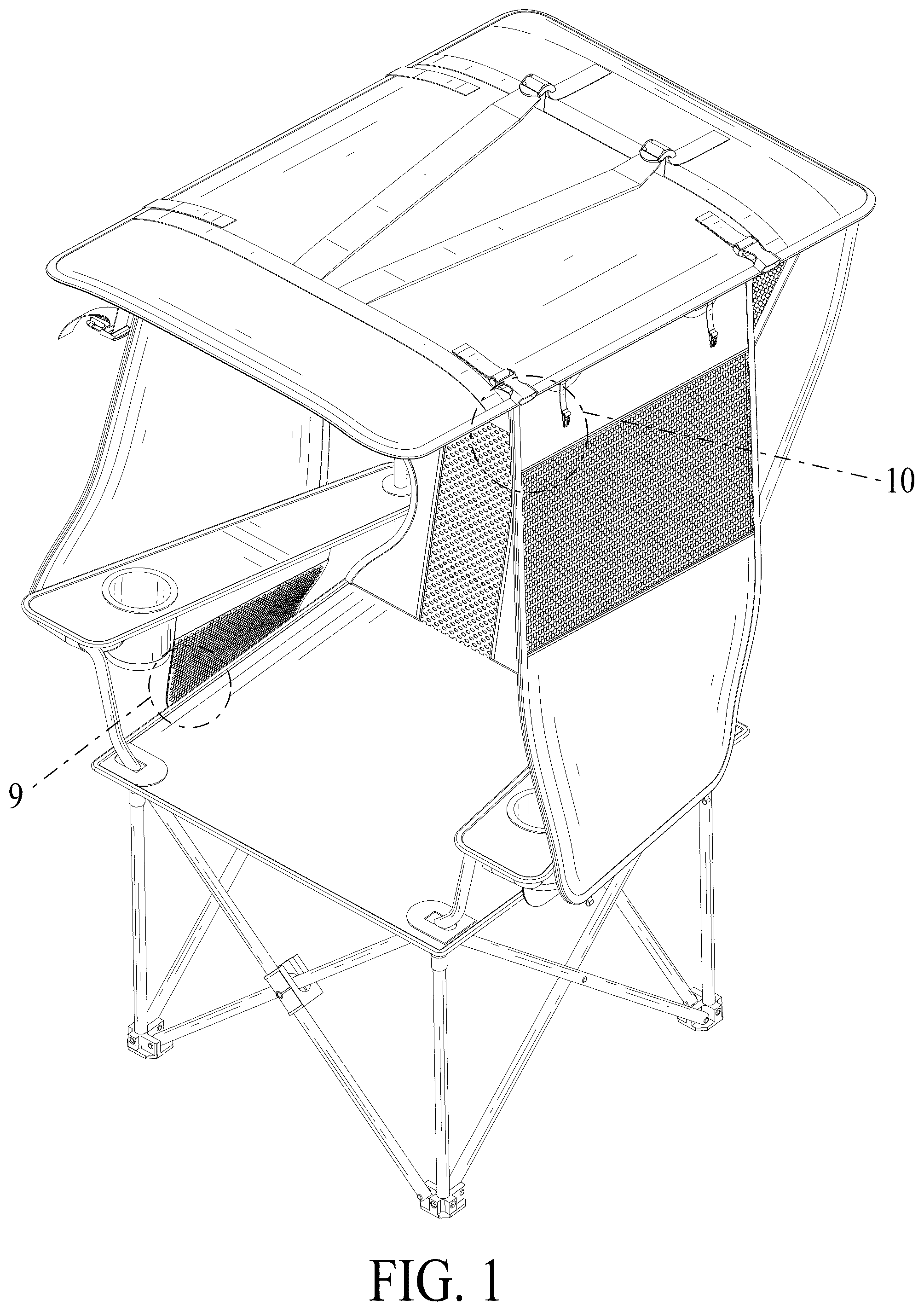 Patent USD1076489 — Chair with canopy — Figure 1