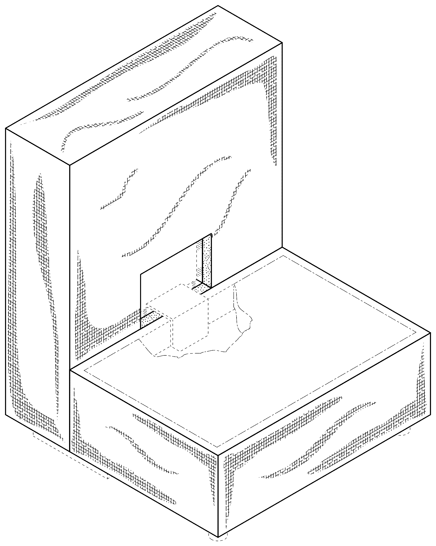 Patent USD1076494 — Modular furniture assembly with base and upright member — Figure 1