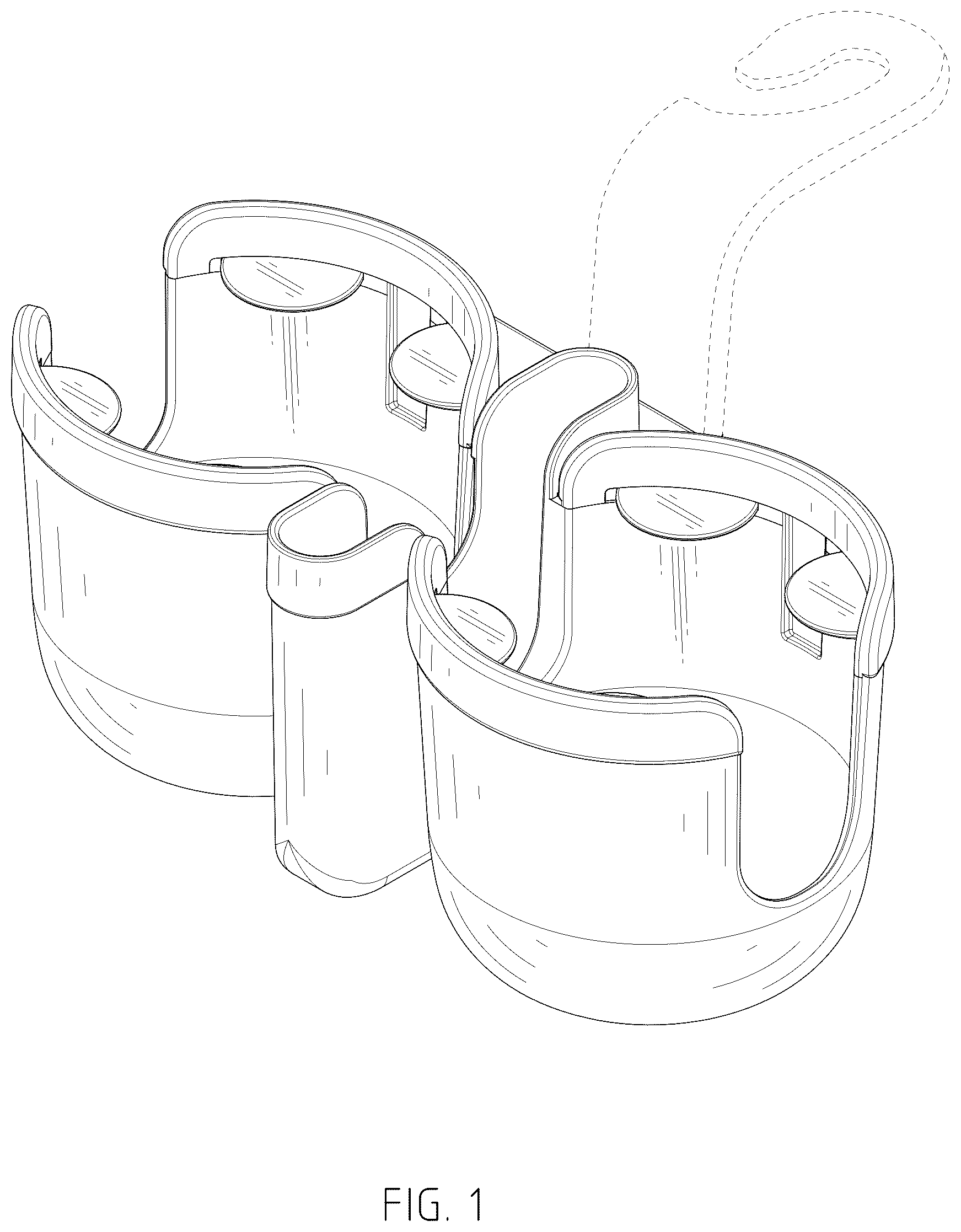 Patent USD1076606 — Combined cup holder and device holder — Figure 1