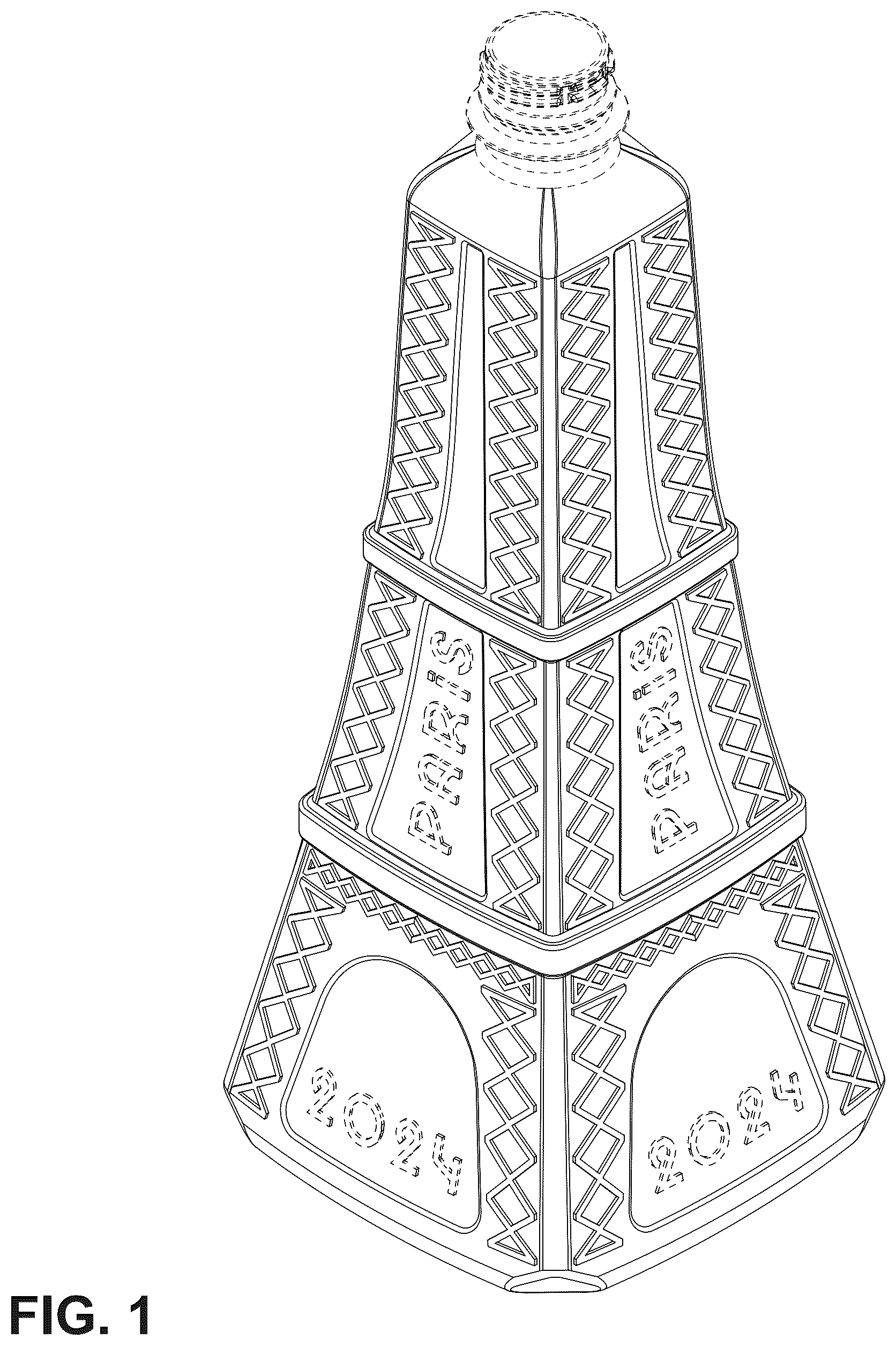 Patent USD1076677 Figure 1 – Container