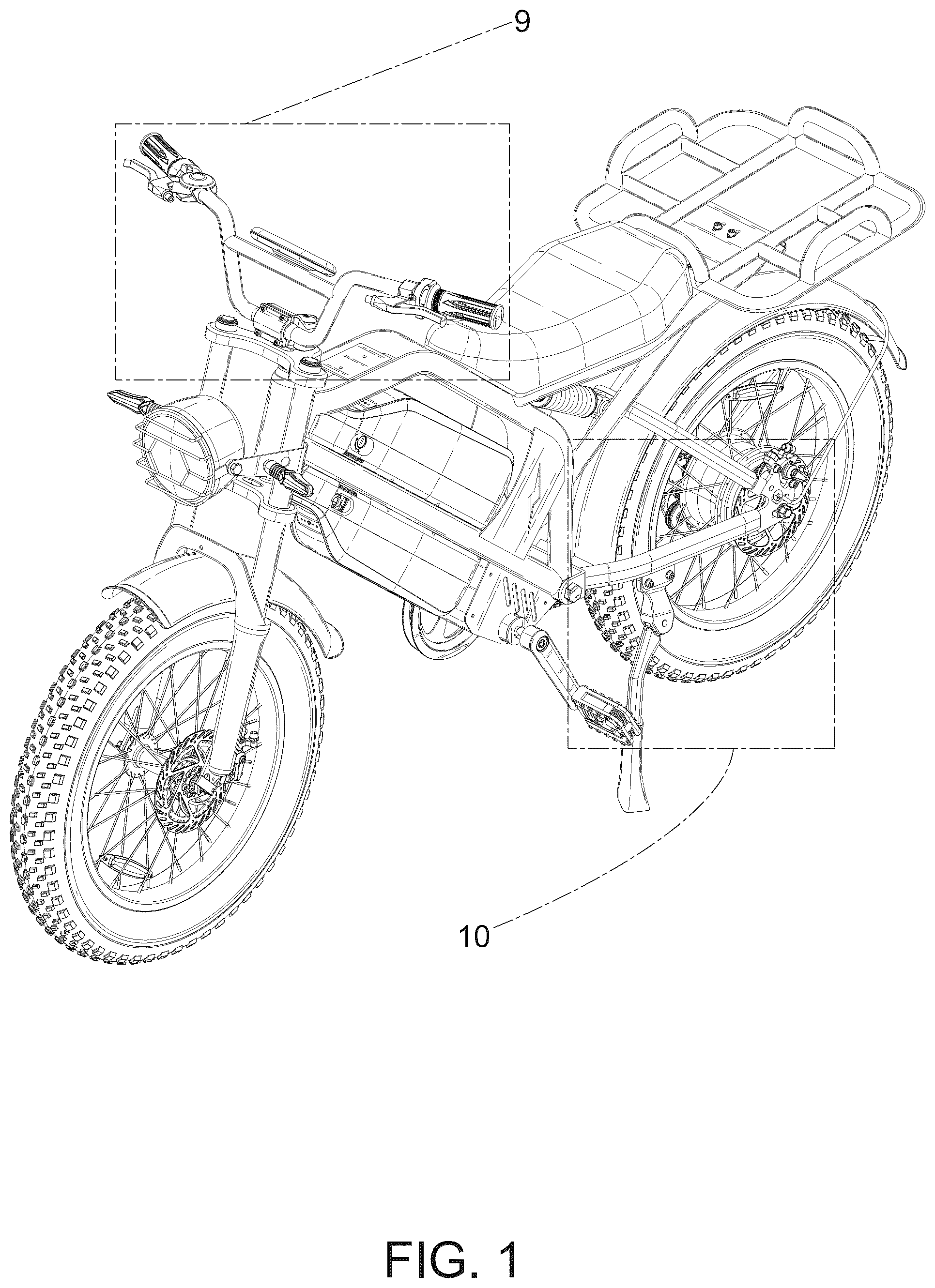 Patent USD1076729 — Electric bicycle — Figure 1