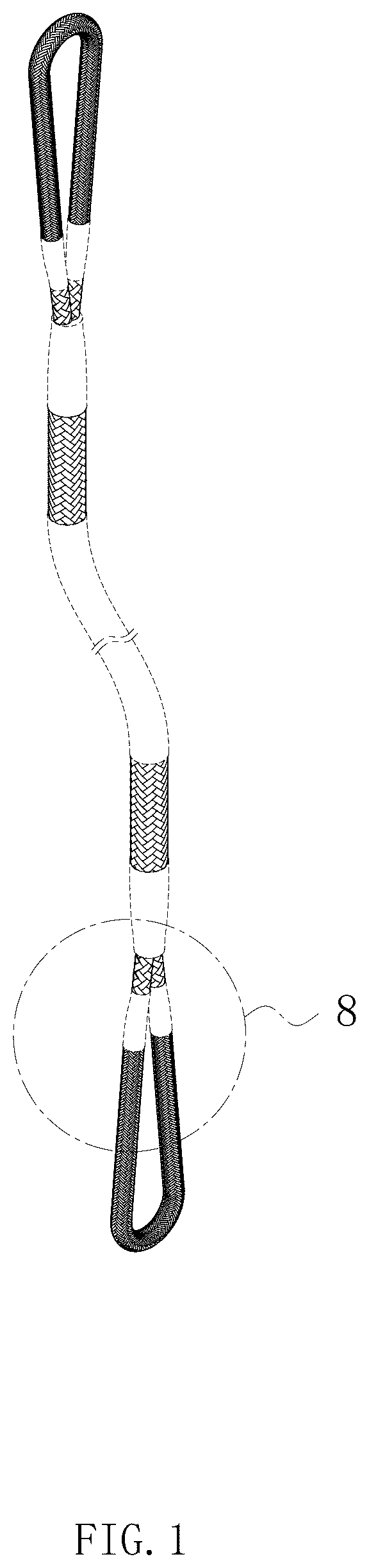 Patent USD1076736 Figure 1 – Synthetic recovery slings rope