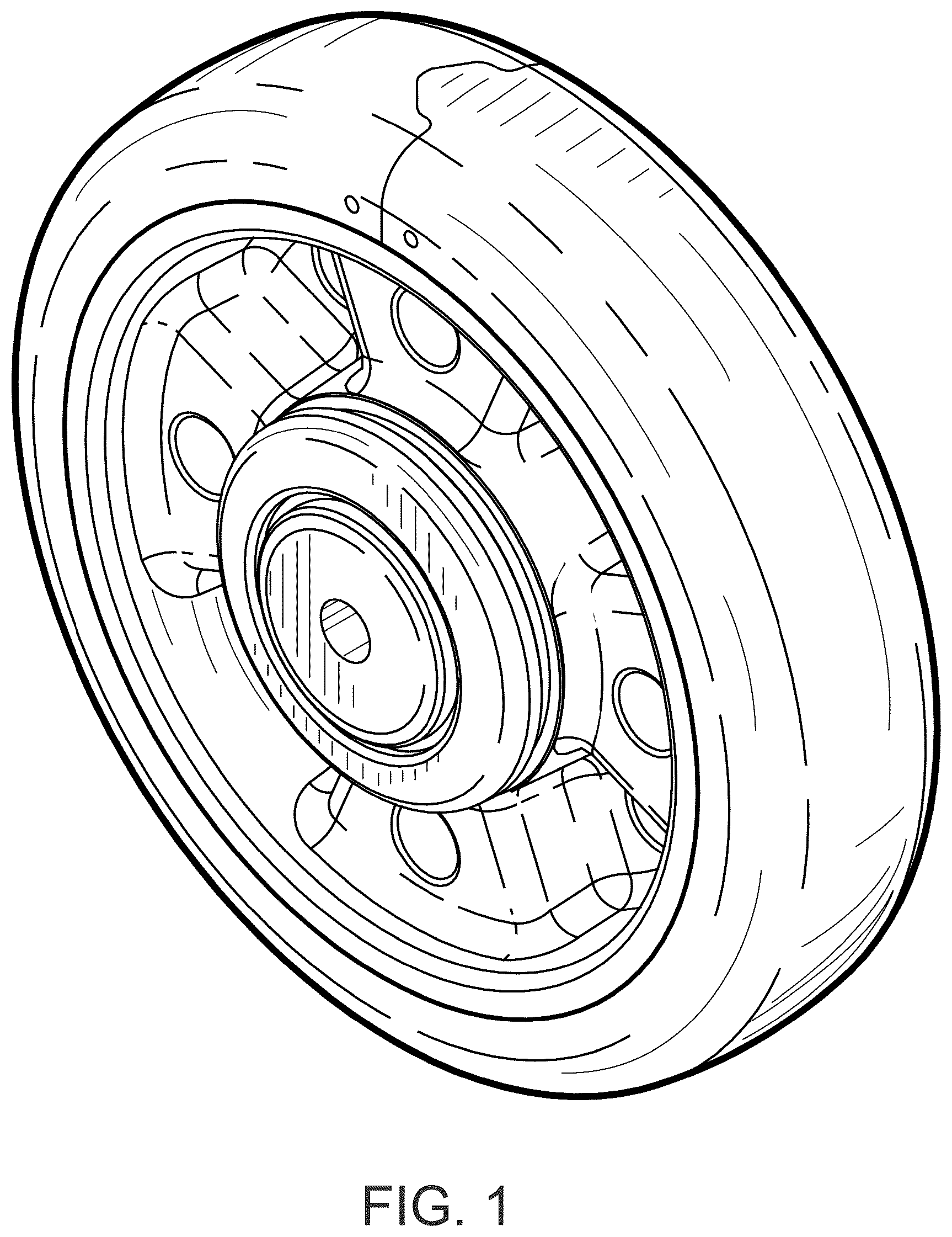 Patent USD1076757 — Standard-duty wheel assembly with replaceable tire — Figure 1