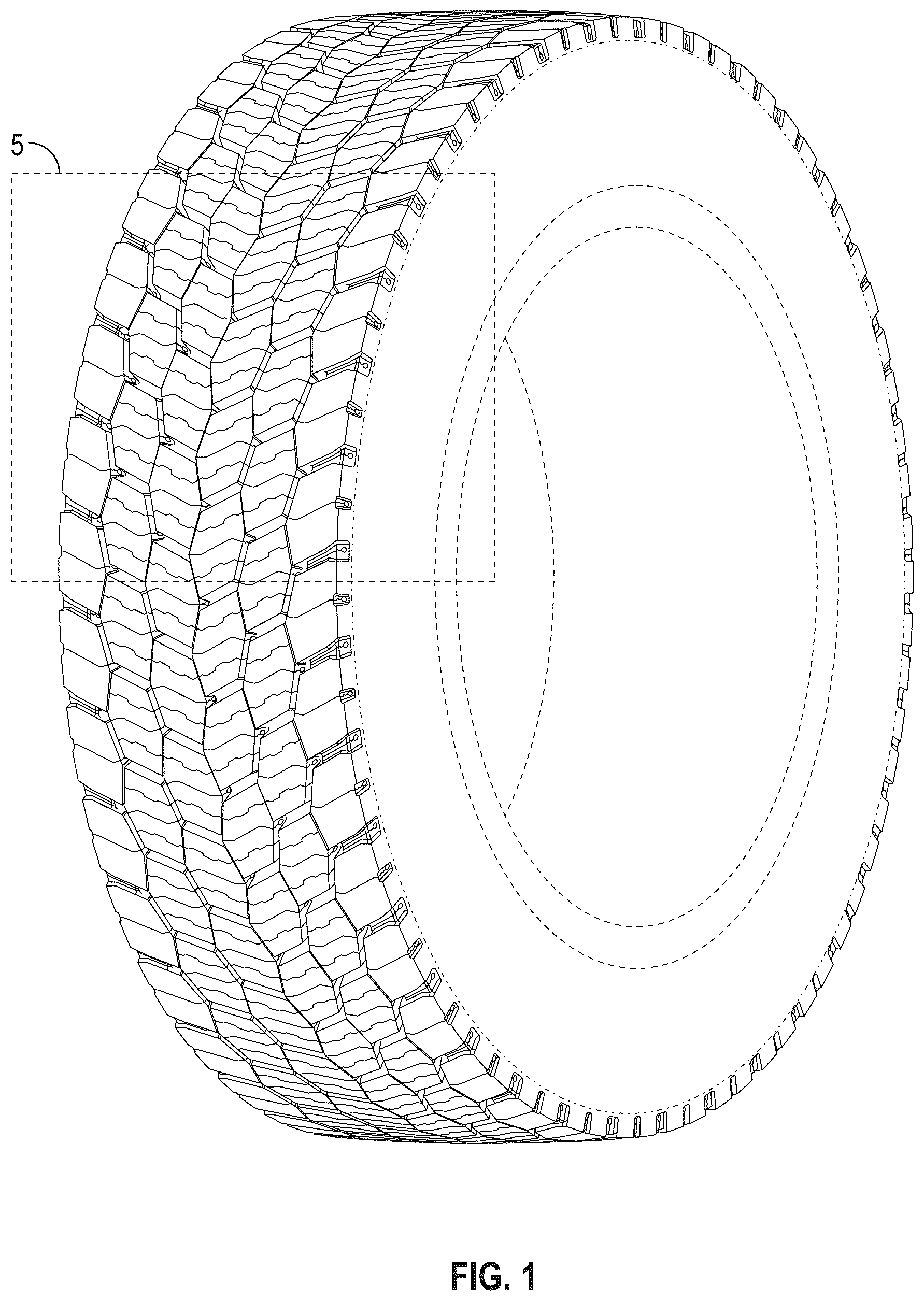 Patent USD1076775 Figure 1 – Tire
