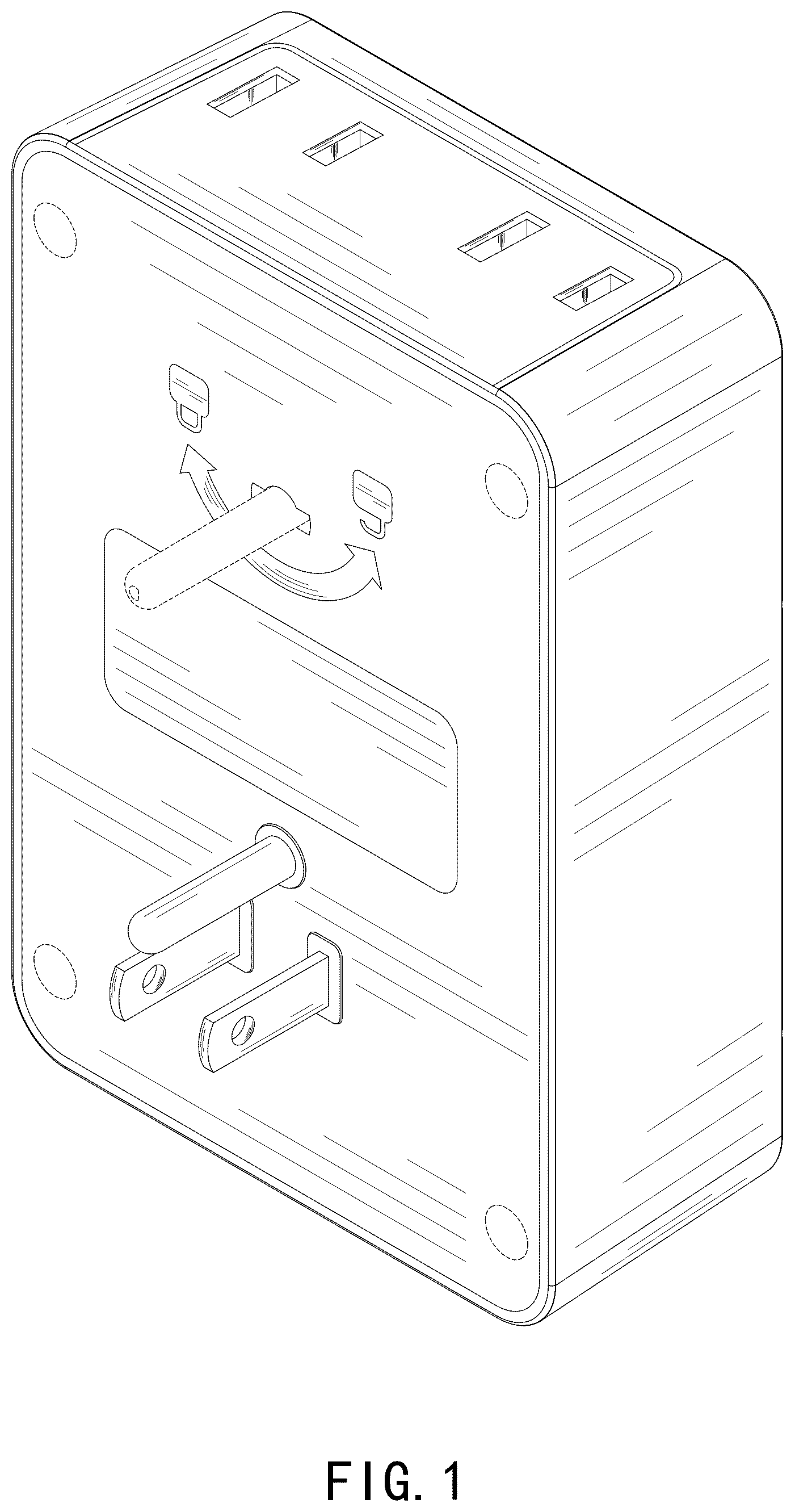 Patent USD1076820 Figure 1 – Plug adapter