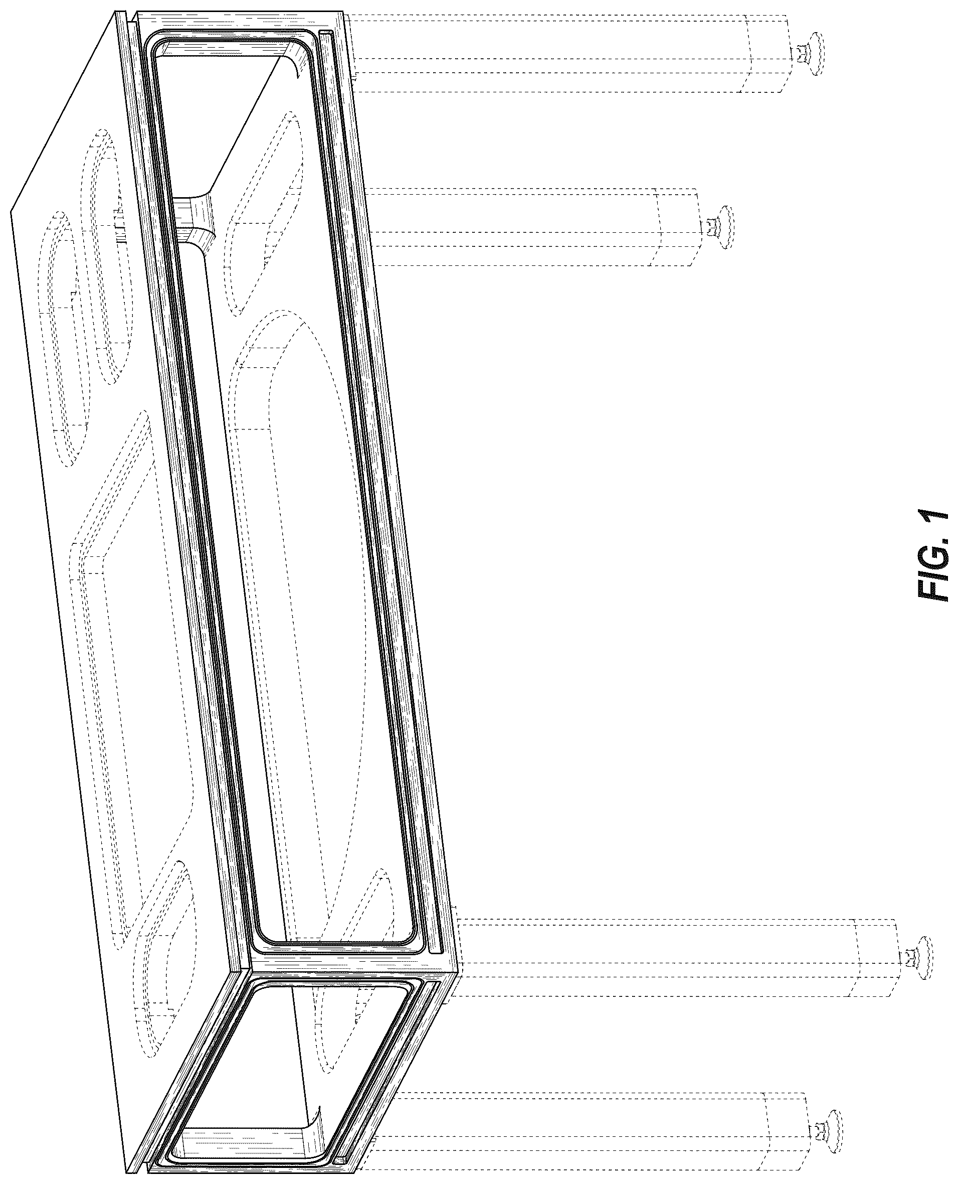 Patent USD1076836 Figure 1 – Mainframe with integrated lid
