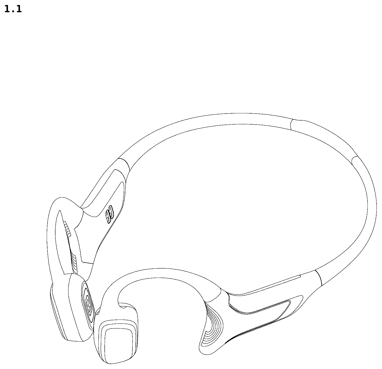 Patent USD1076873 — Bone conduction headphone — Figure 1
