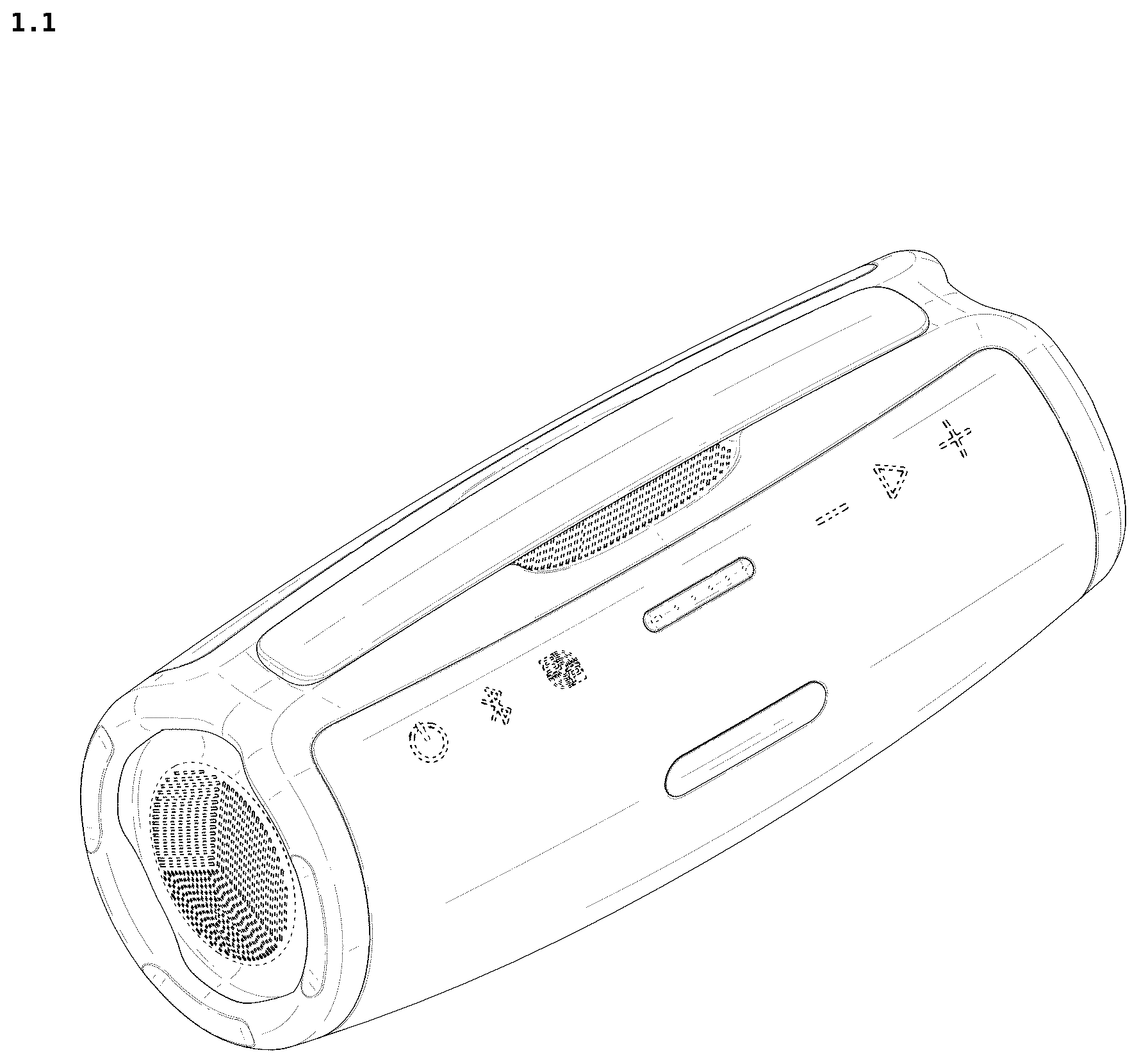 Patent USD1076882 Figure 1 – Speaker