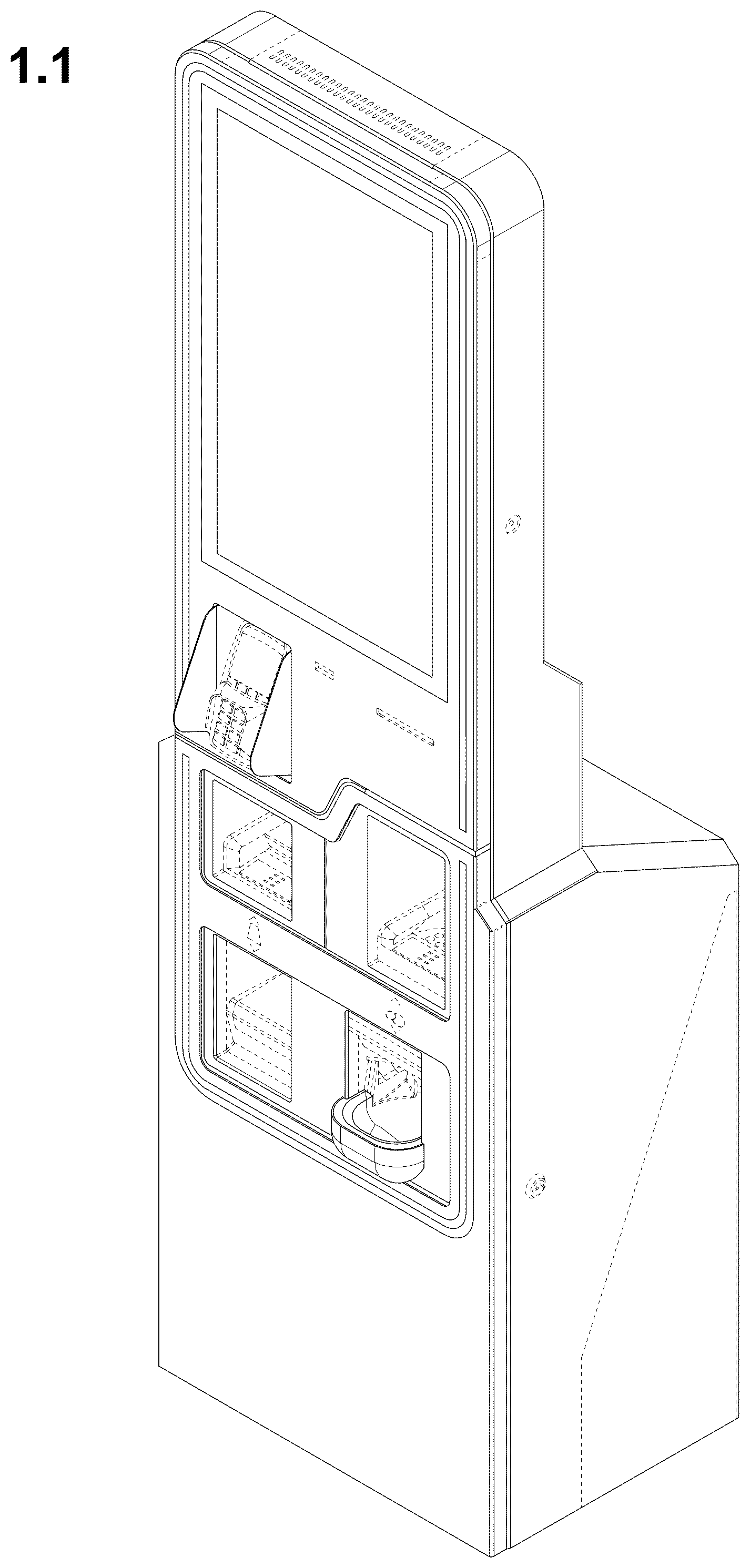 Patent USD1076907 Figure 1 – Self-service terminal