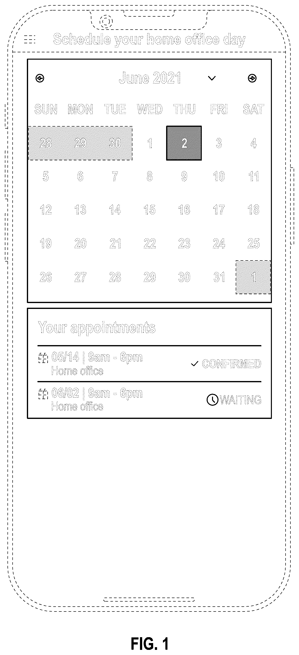 Patent USD1076938 — Display screen, or portion thereof, with a graphical user interface — Figure 1