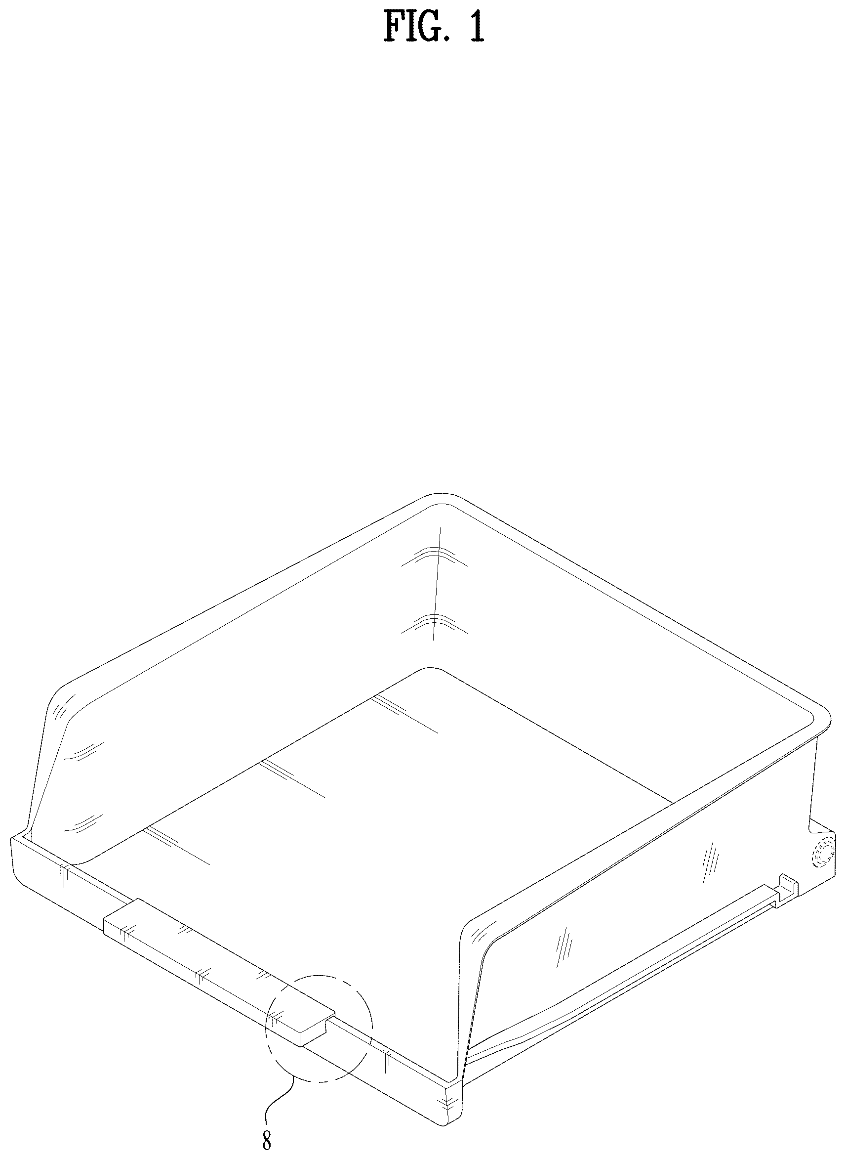 Patent USD1076996 — Drawer for refrigerator — Figure 1