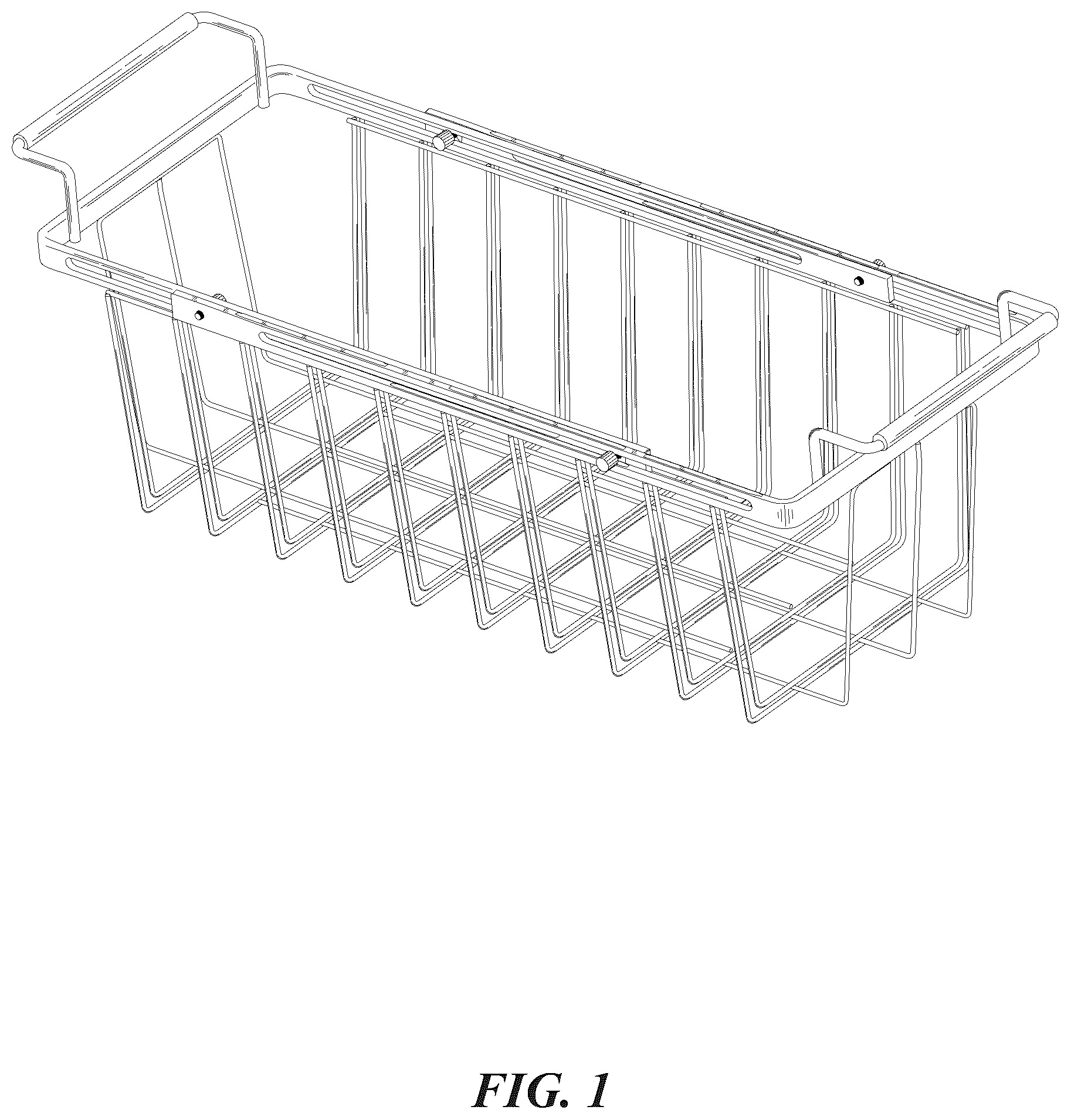 Patent USD1076999 Figure 1 – Expandable chest freezer basket