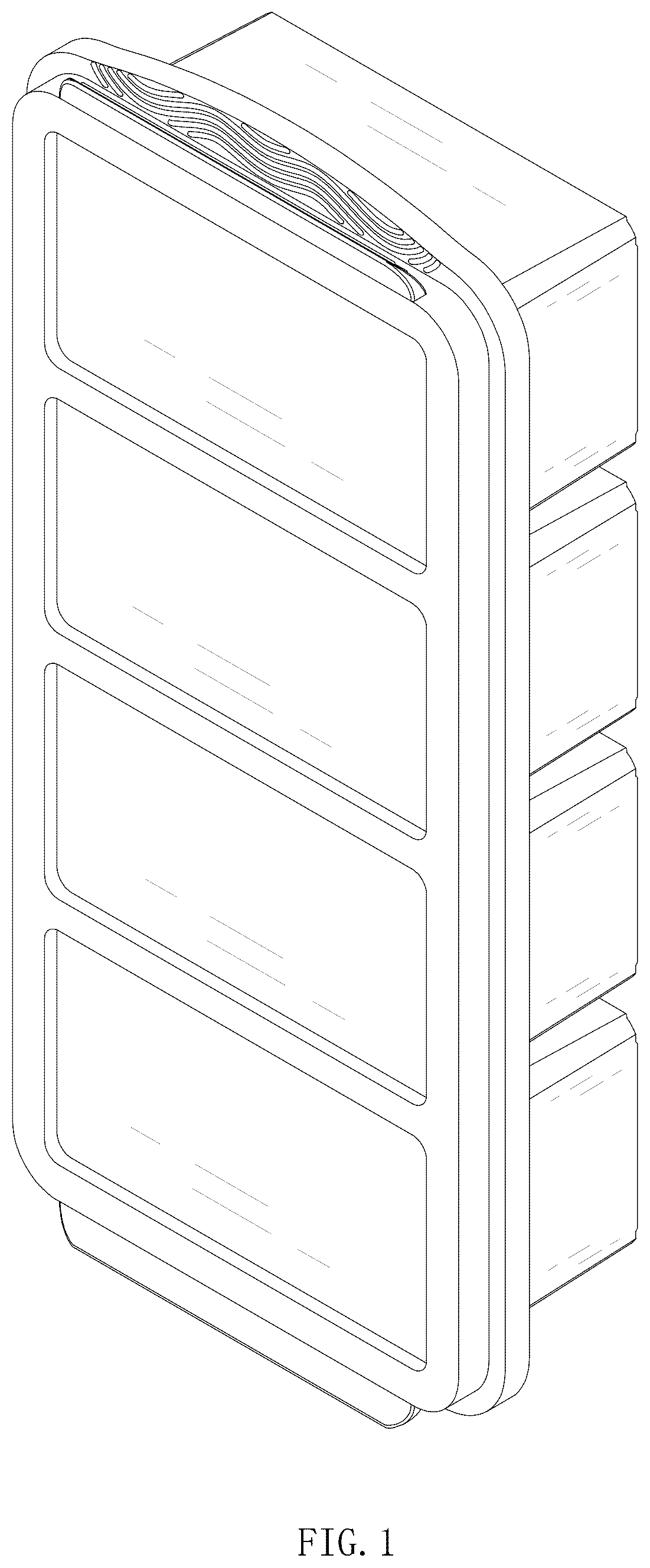 Patent USD1077001 — Ice cube tray — Figure 1