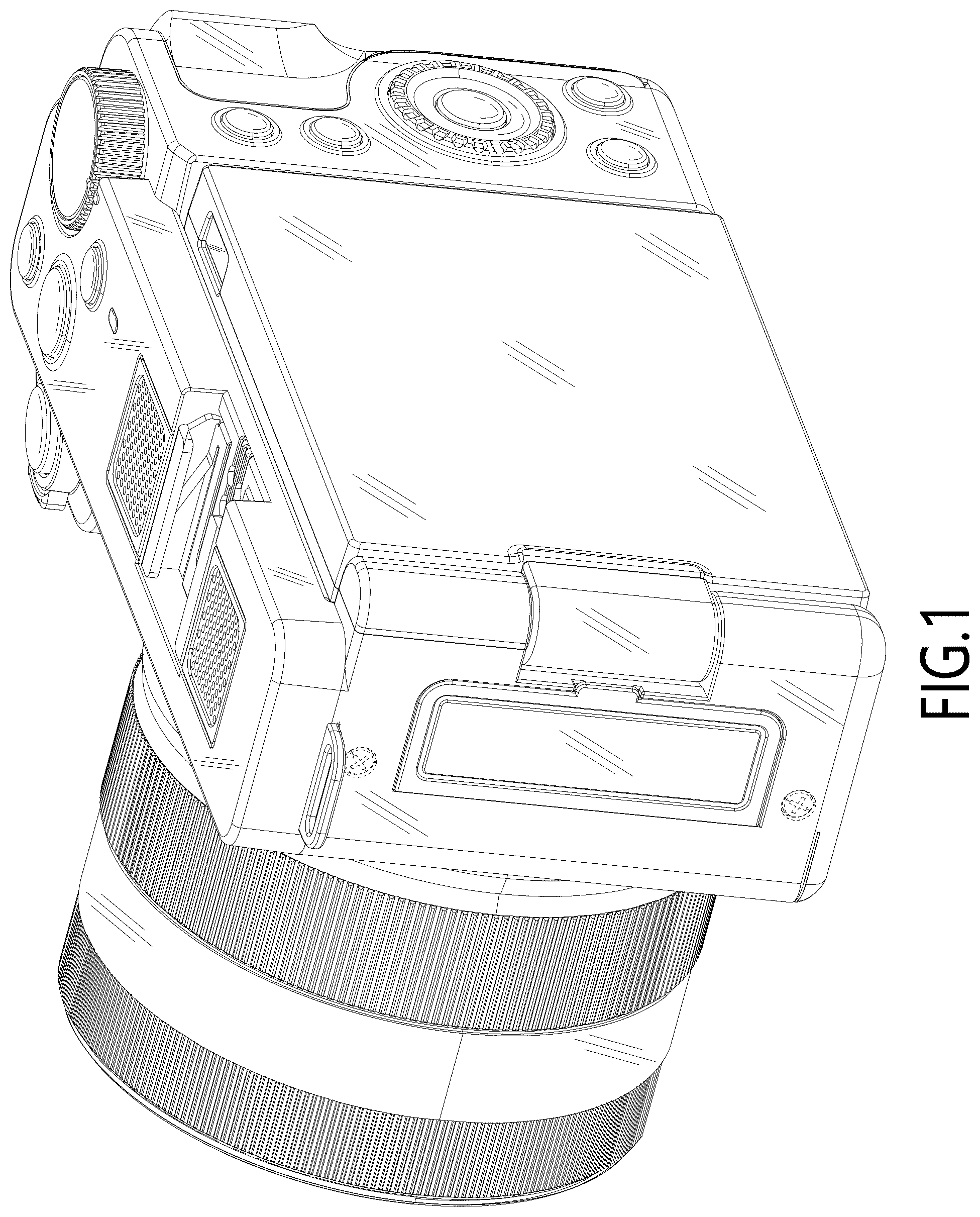 Patent USD1077025 Figure 1 – Camera