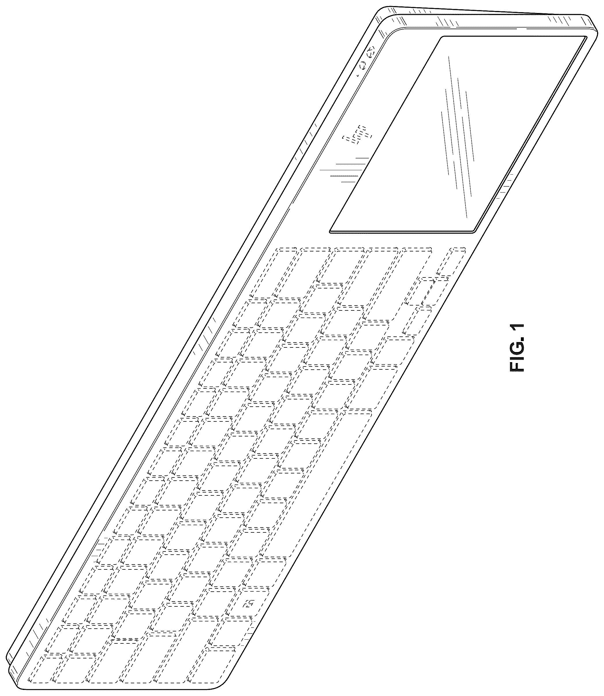 Patent USD1077041 — Keyboard including a touchpad — Figure 1