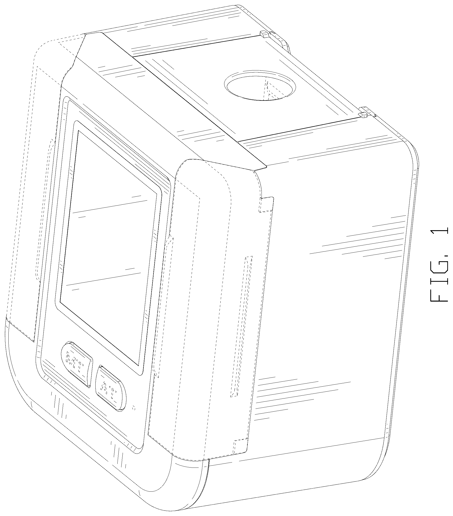 Patent USD1077056 Figure 1 – Card shuffling machine