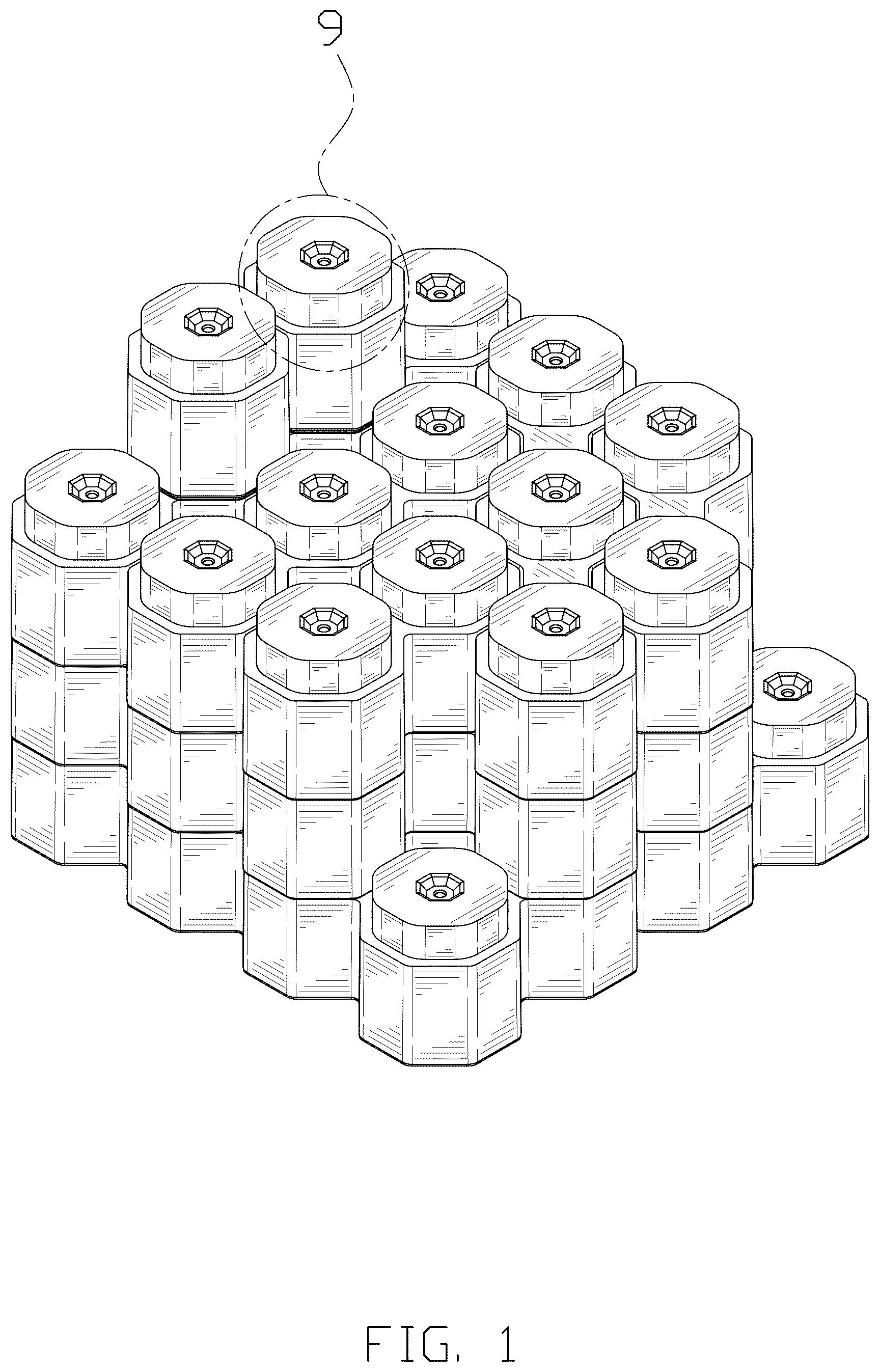 Patent USD1077072 — Octagon puzzle blocks assembly — Figure 1