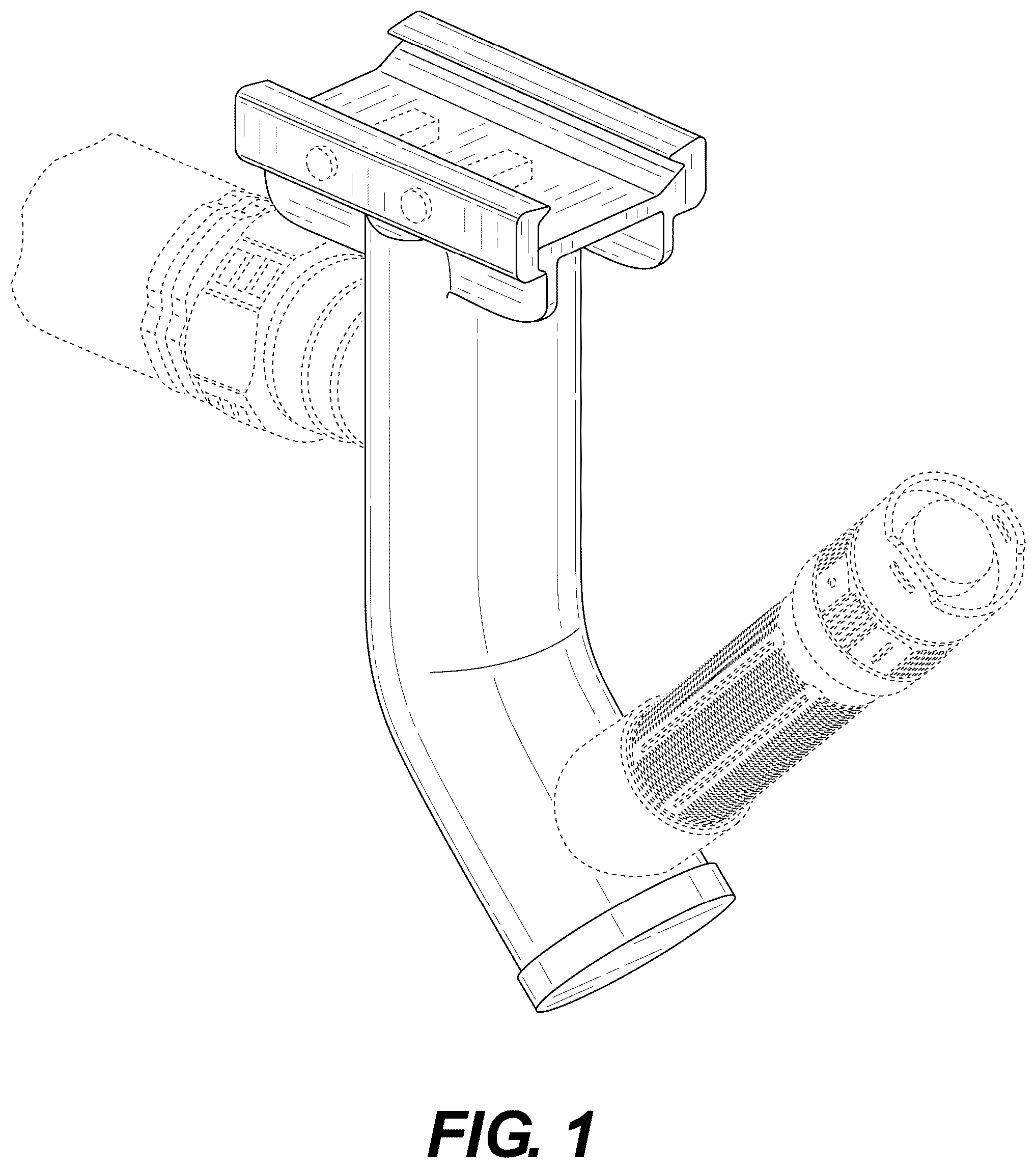 Patent USD1077121 — Angled support grip for a firearm — Figure 1