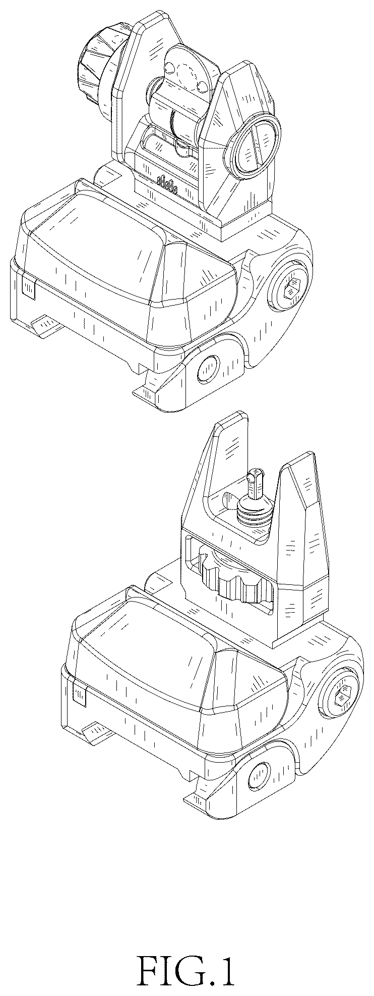 Patent USD1077124 Figure 1 – Flip up sight set