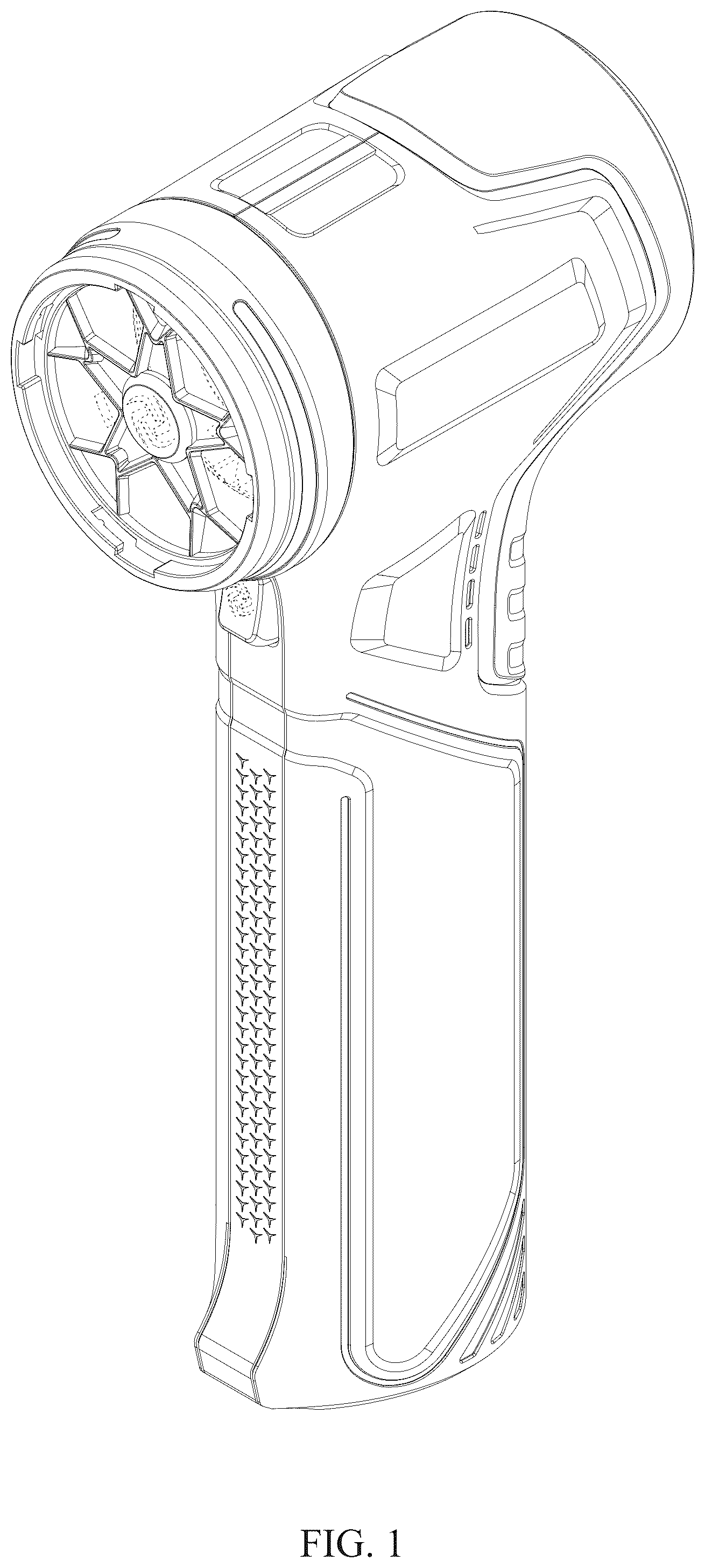 Patent USD1077194 — Handheld fan — Figure 1