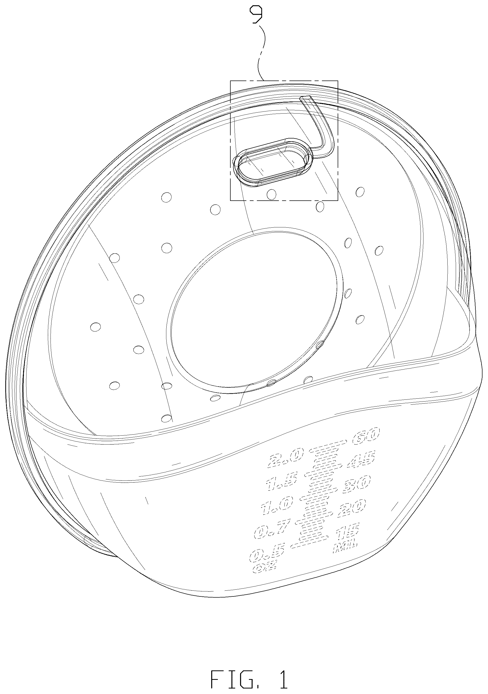 Patent USD1077203 Figure 1 – Breast pump