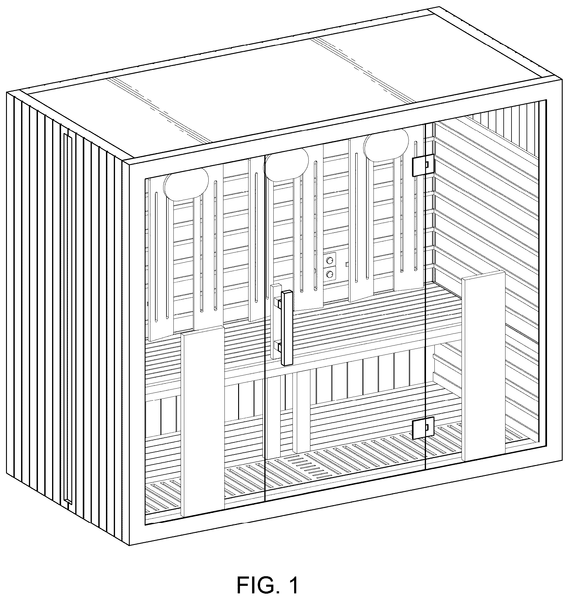 Patent USD1077250 Figure 1 – Sauna