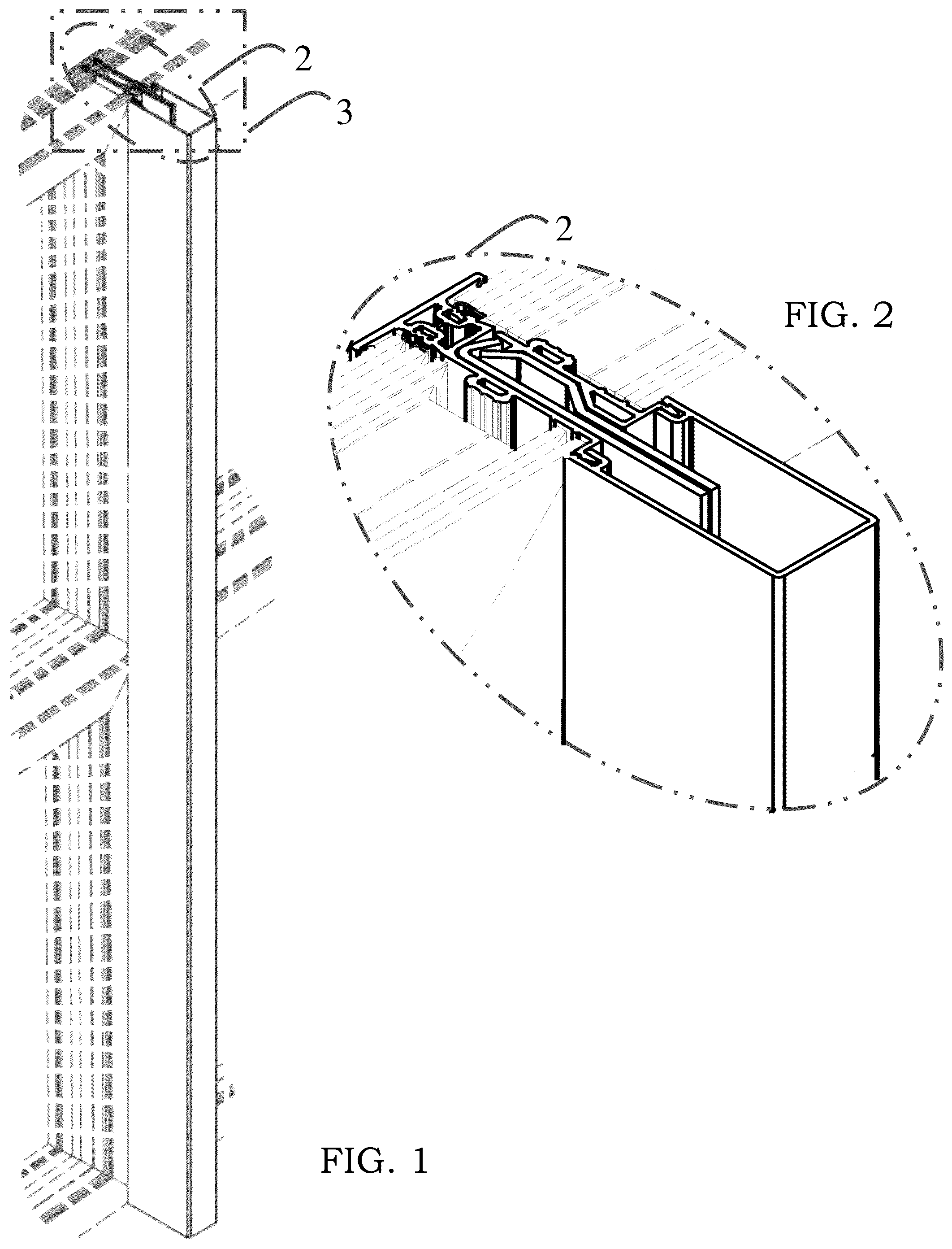 Patent USD1077279 Figure 1 – Mullion assembly