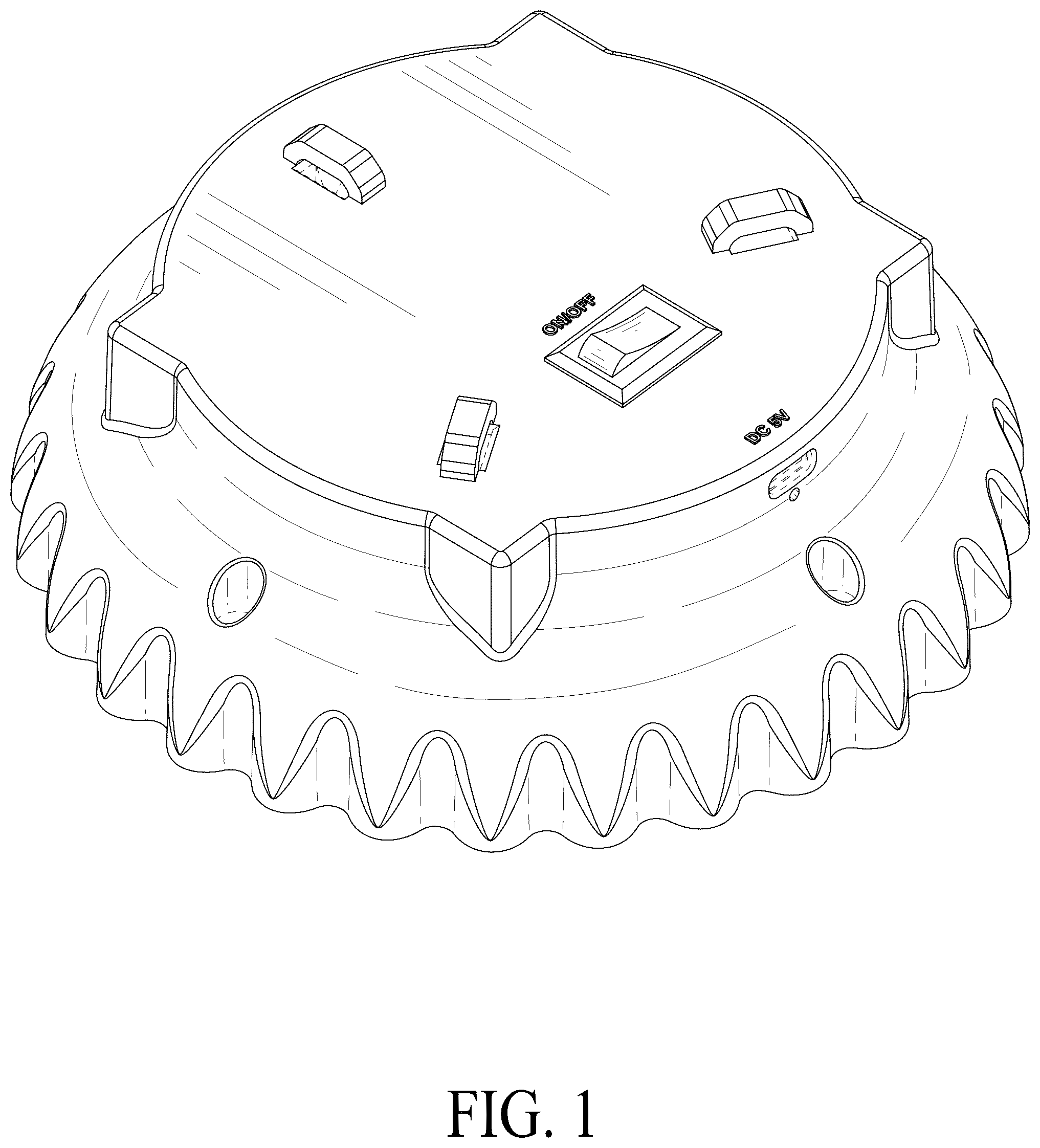Patent USD1077313 — Disco ball rotating motor with light — Figure 1