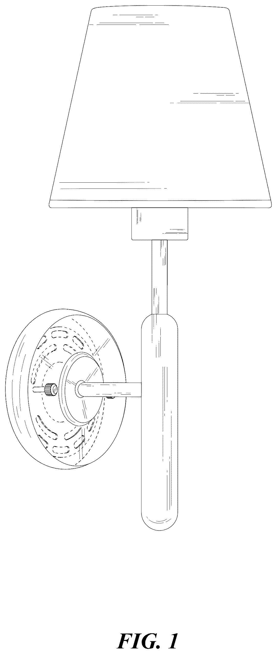 Patent USD1077326 Figure 1 – Wall lamp