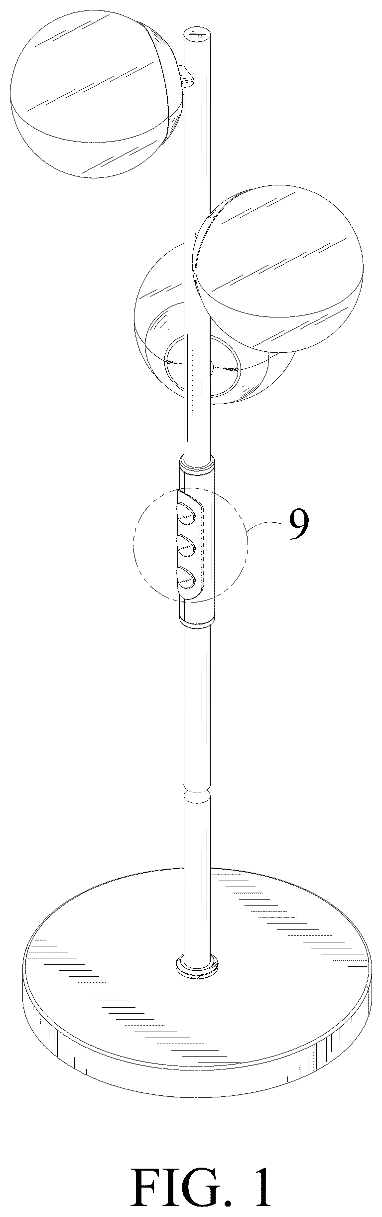 Patent USD1077337 Figure 1 – Floor lamp