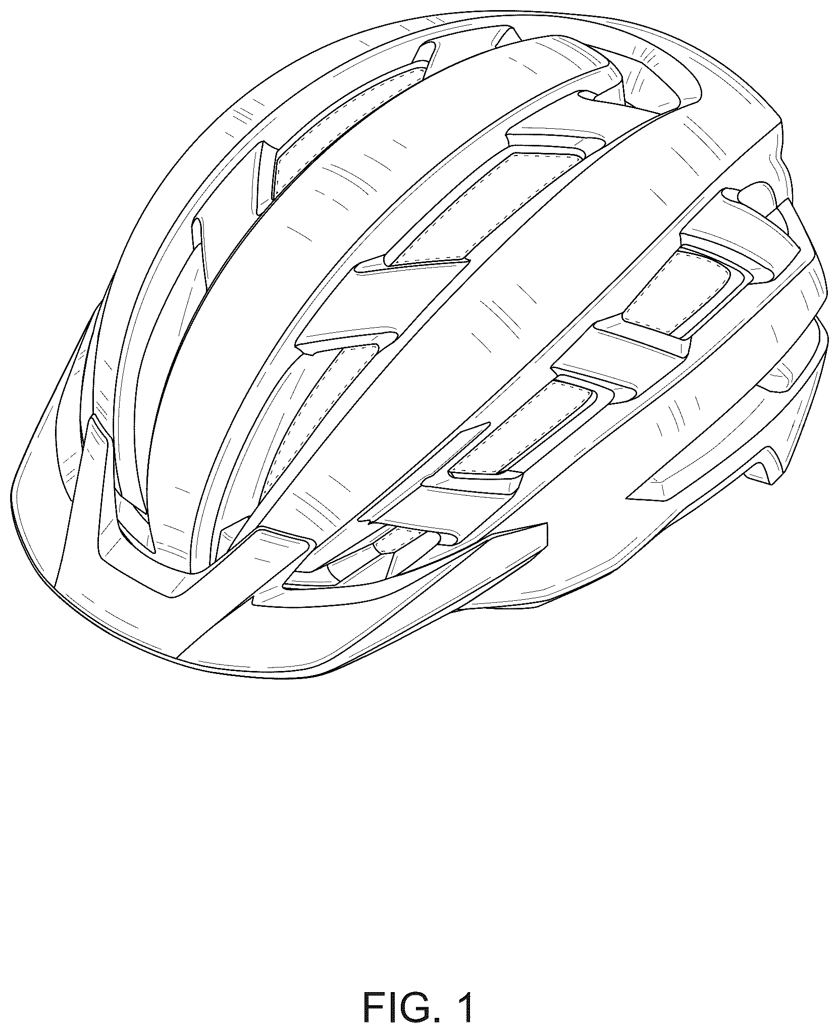 Patent USD1077363 Figure 1 – Helmet