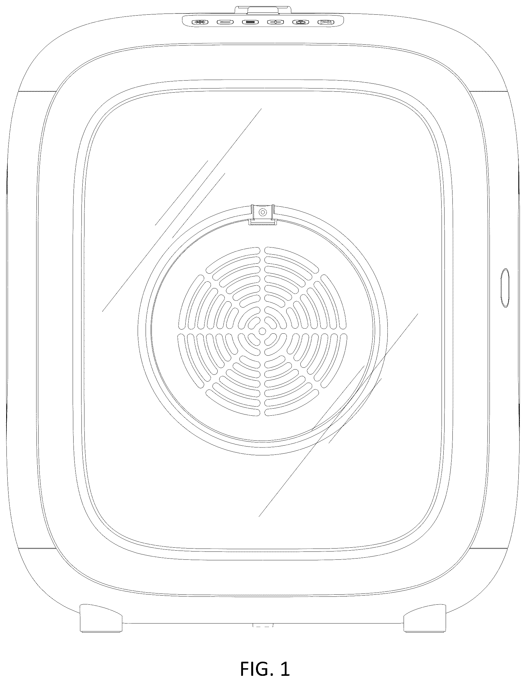 Patent USD1077375 Figure 1 – Pet dryer