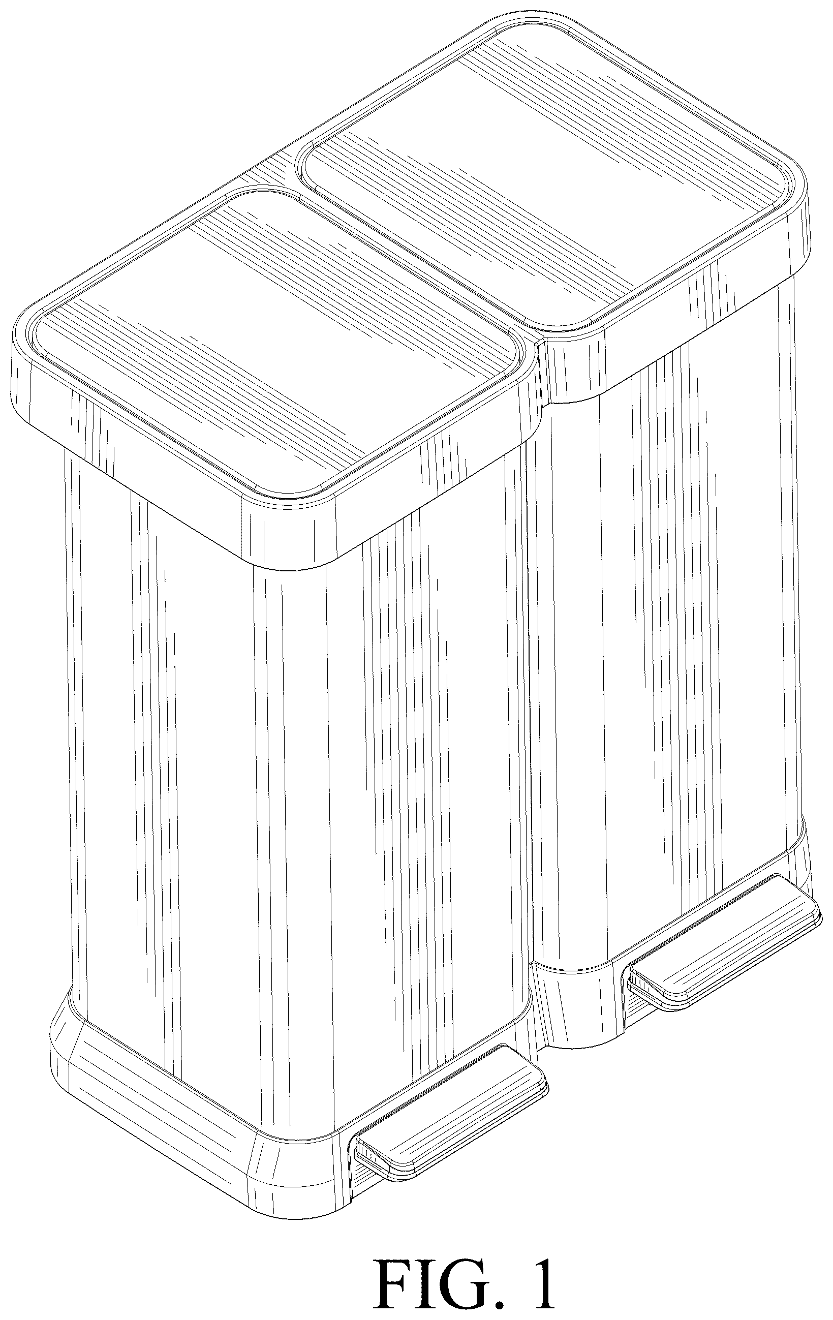 Patent USD1077411 Figure 1 – Dustbin