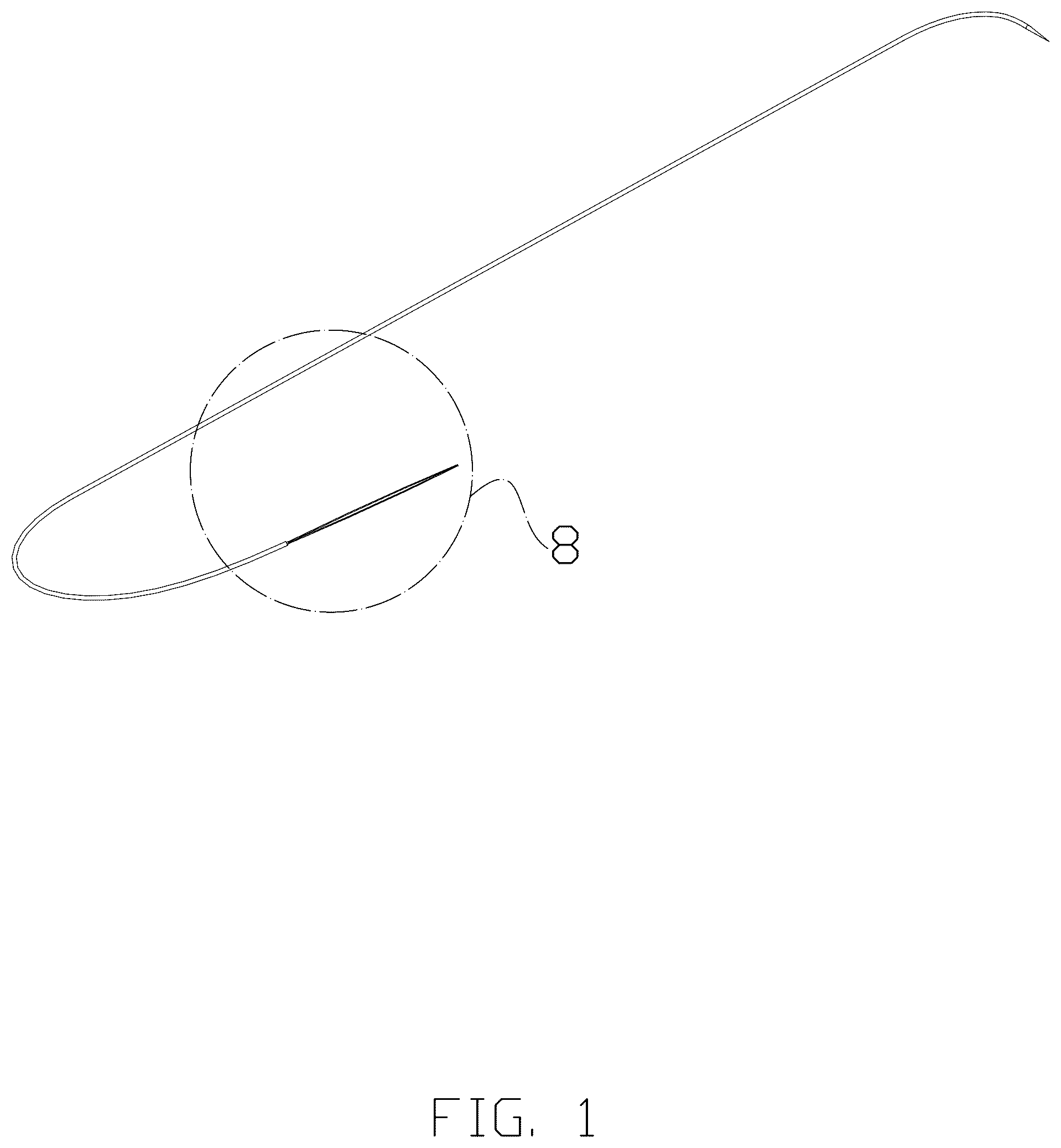 Patent USD1077458 — Curved beading needle — Figure 1
