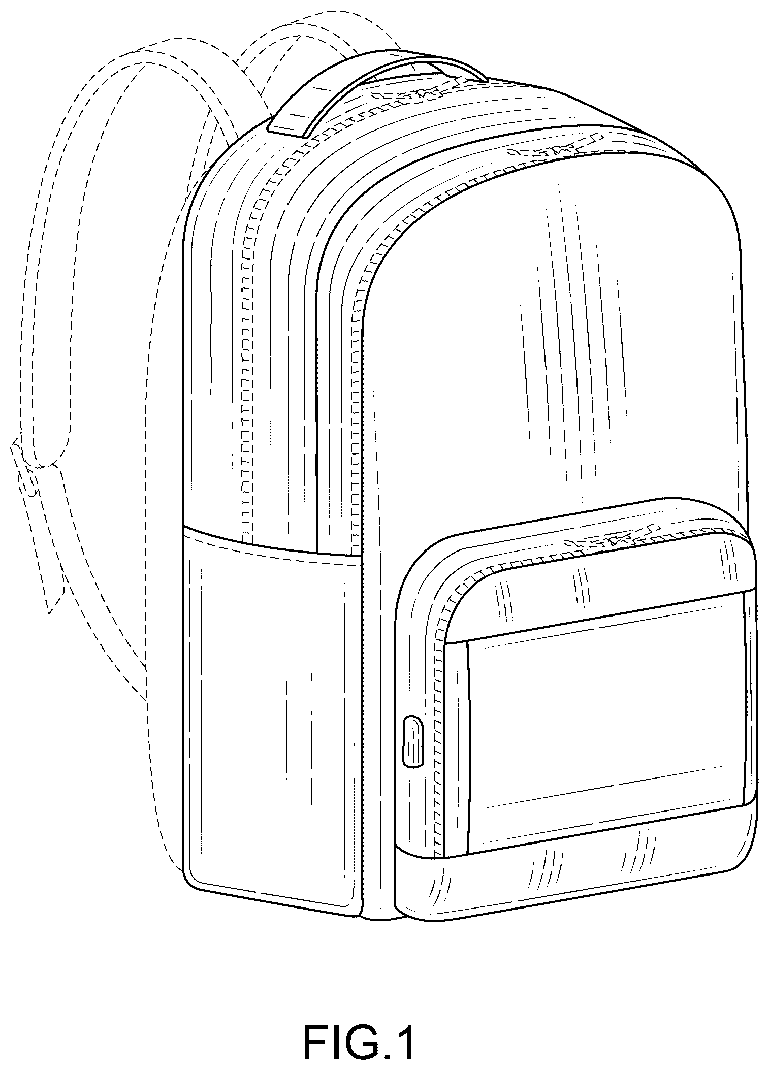 Patent USD1077463 Figure 1 – Solar backpack