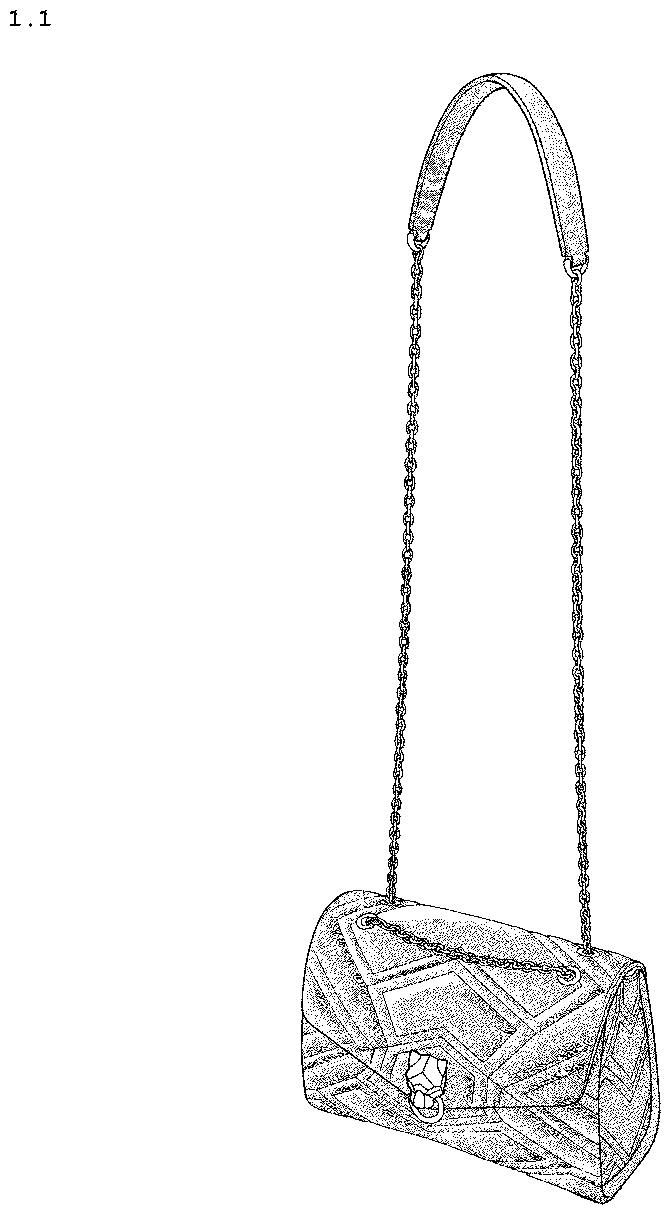 Patent USD1077464 Figure 1 – Bag