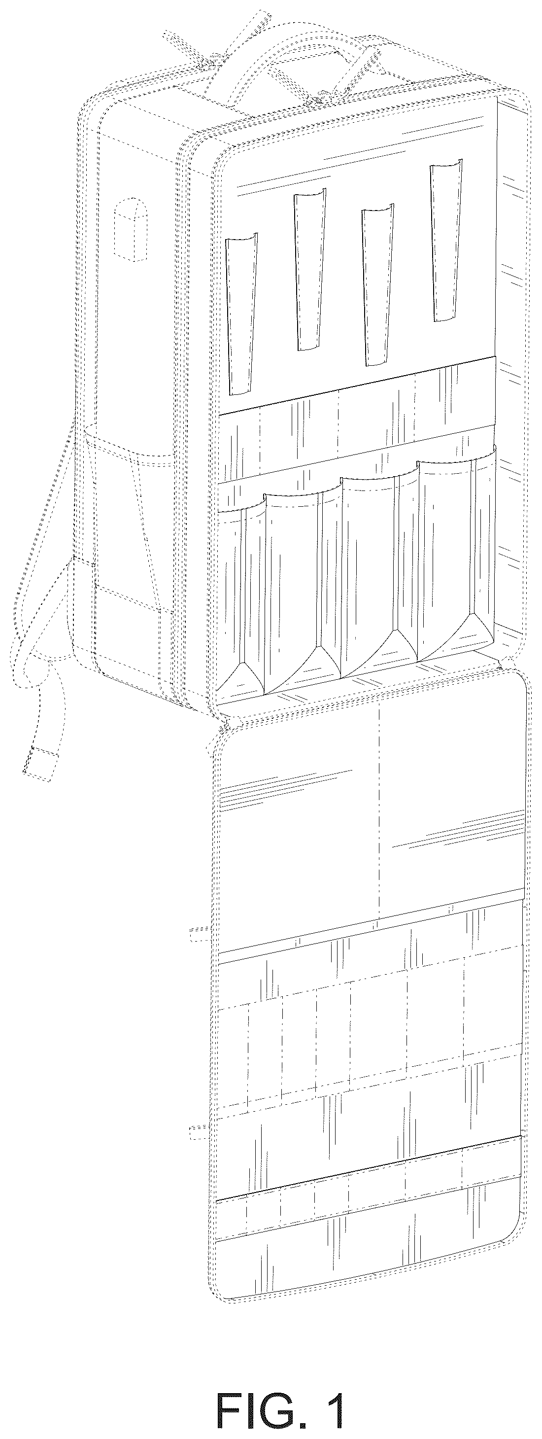 Patent USD1077477 Figure 1 – Backpack inner compartment