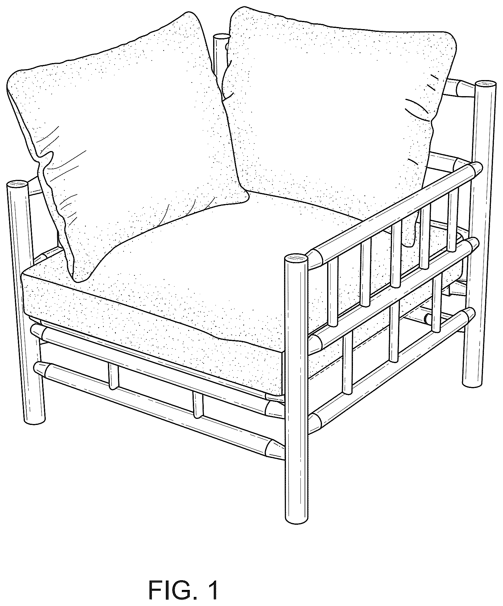 Patent USD1077497 Figure 1 – Chair