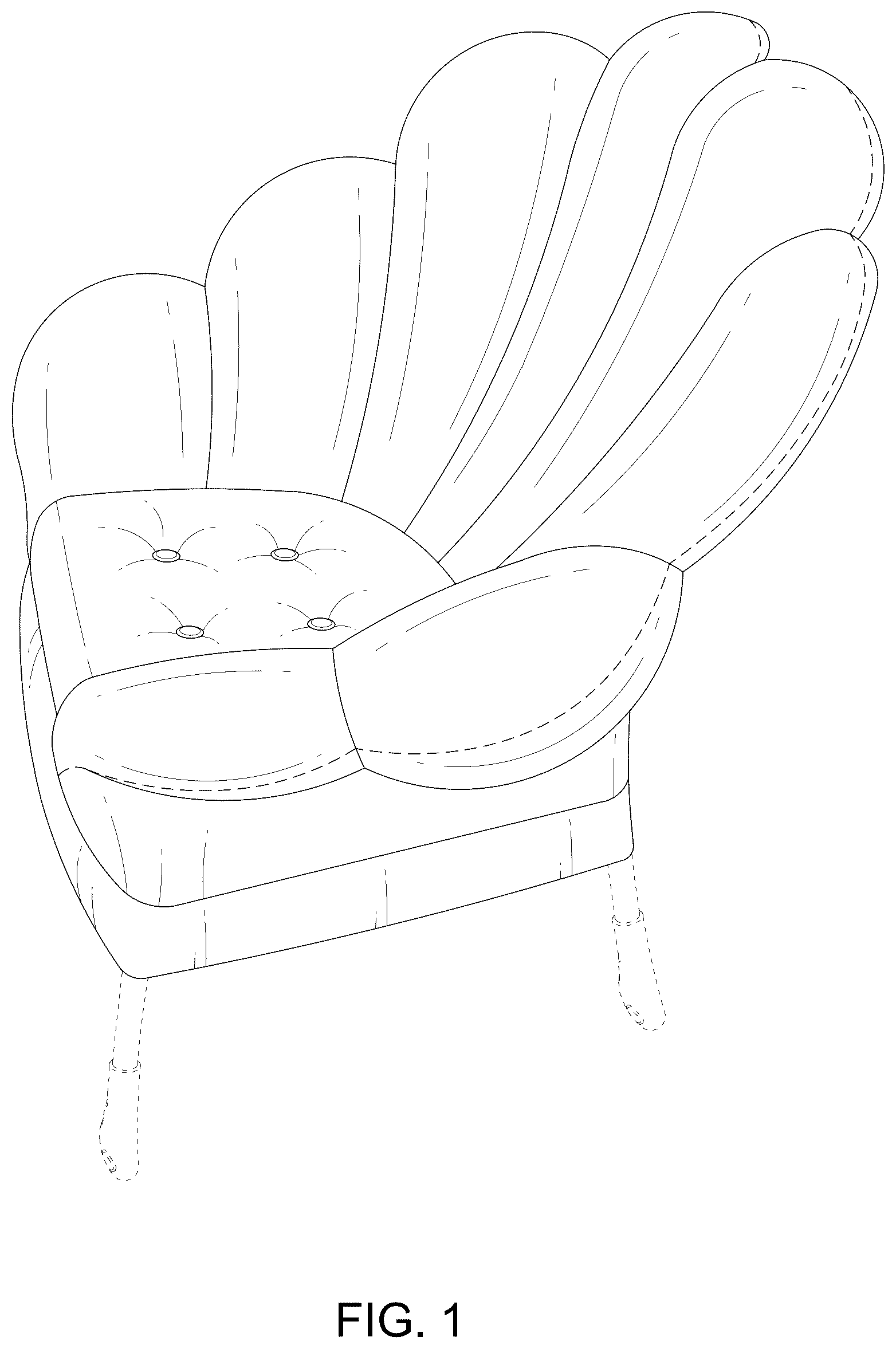 Patent USD1077500 Figure 1 – Flower shape lazy chair