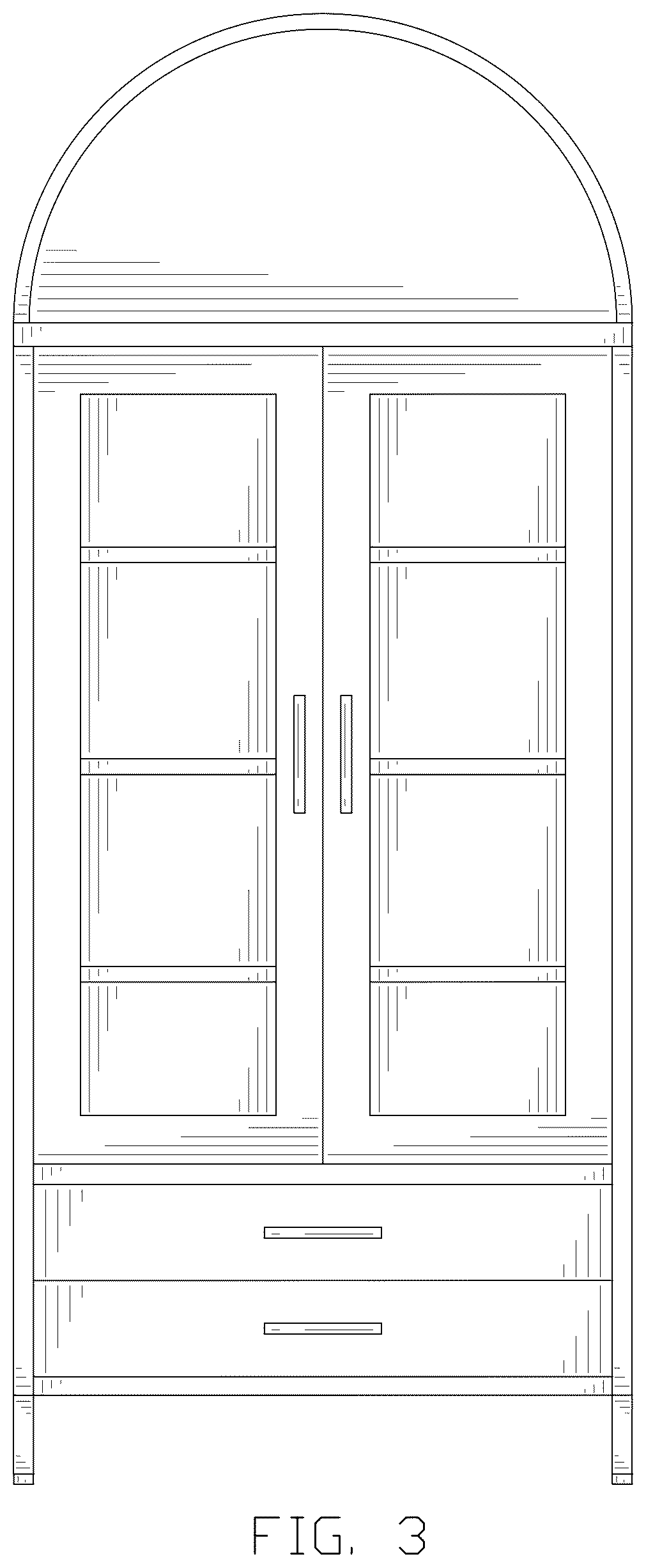 Patent USD1077535 Figure 3 – Set of cabinets
