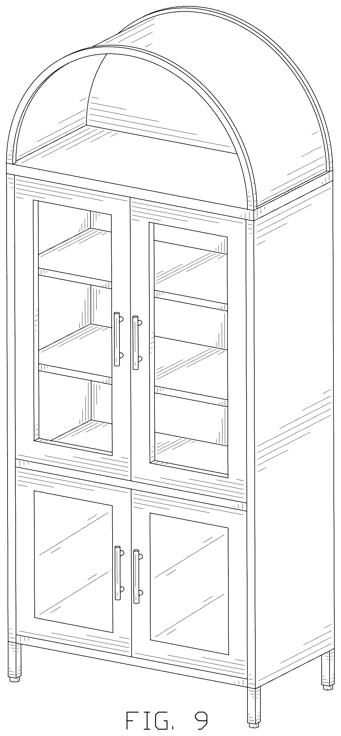 Patent USD1077535 Figure 9 – Set of cabinets