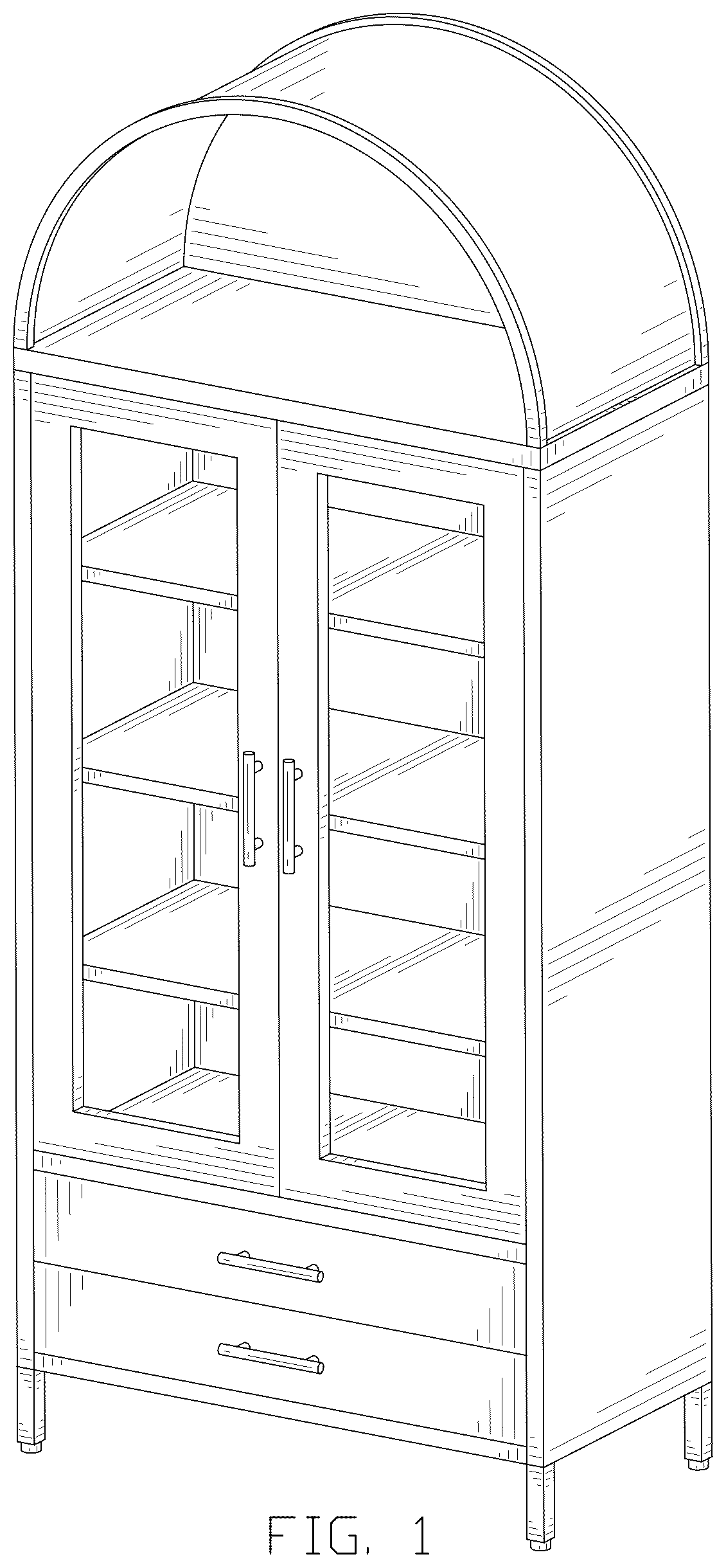 Patent USD1077536 Figure 1 – Set of cabinets